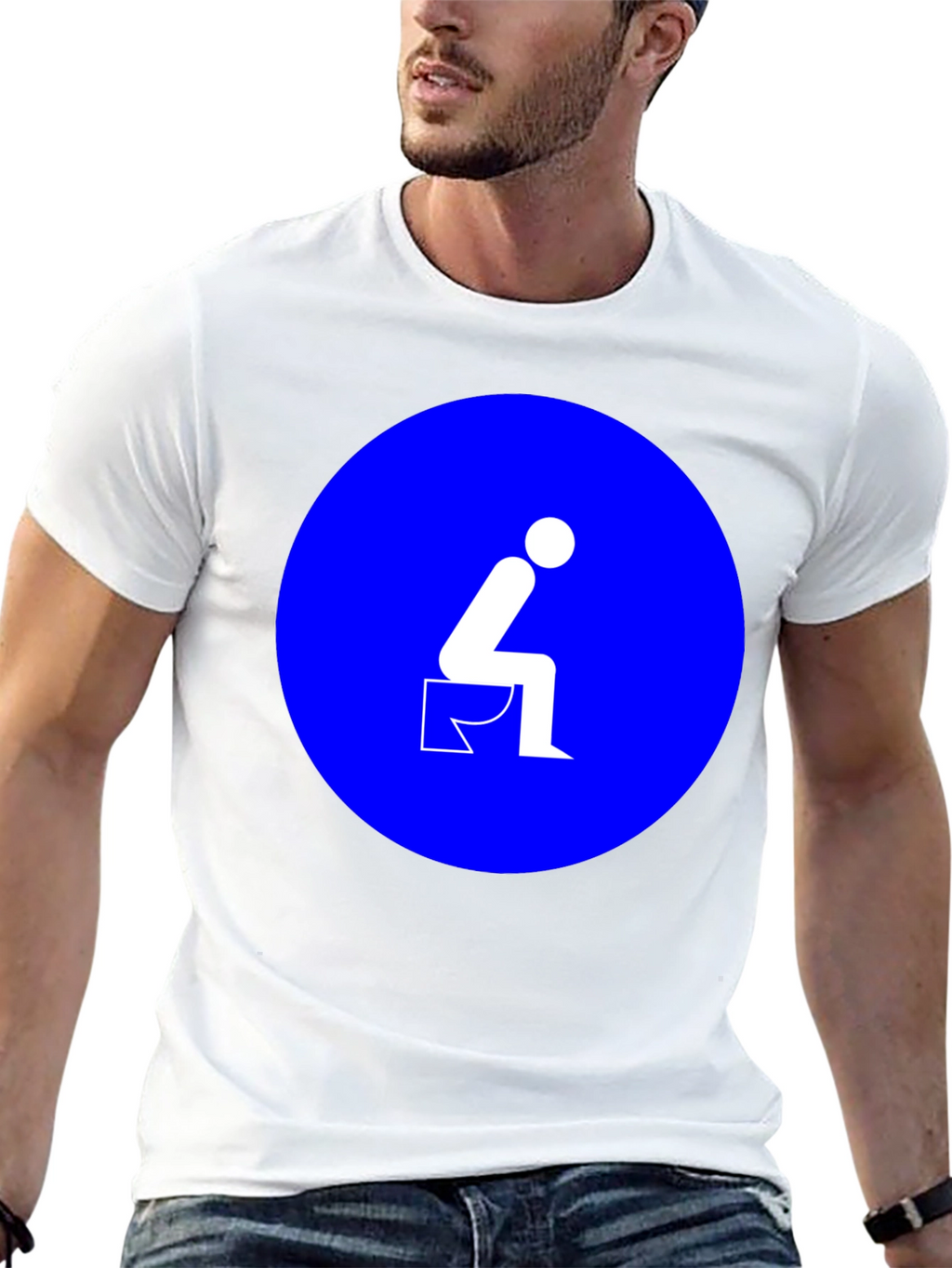 Toilet Humor Graphic Tee - Black Cotton T-Shirt