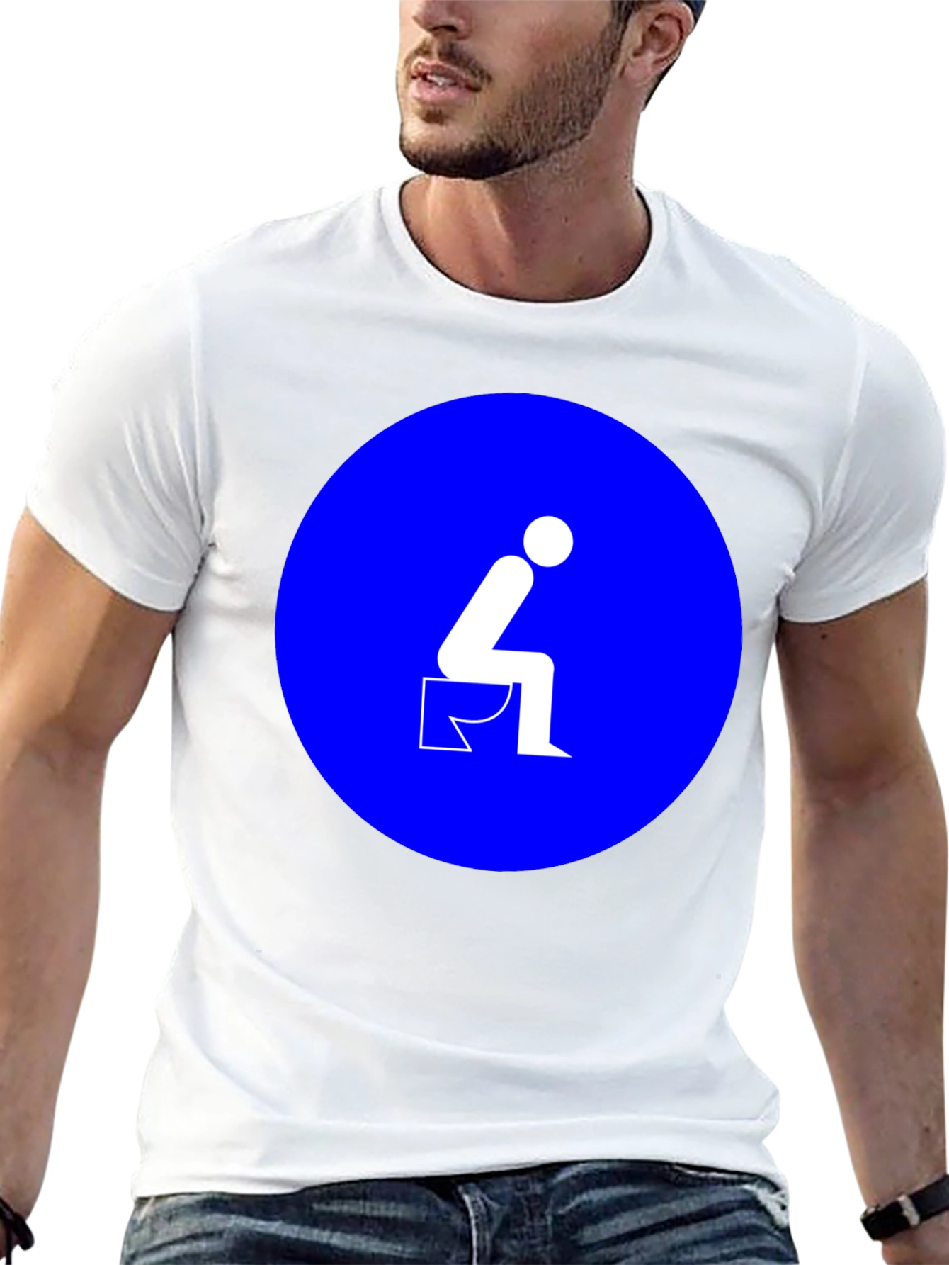 Toilet Humor Graphic Tee - Black Cotton T-Shirt