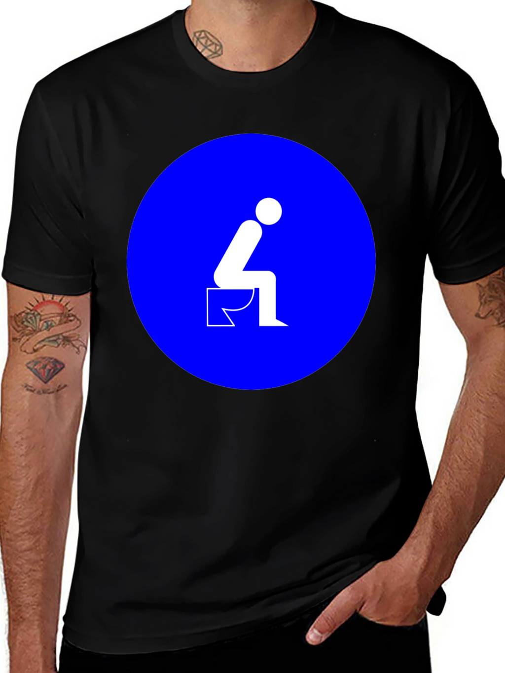 Toilet Humor Graphic Tee - Black Cotton T-Shirt