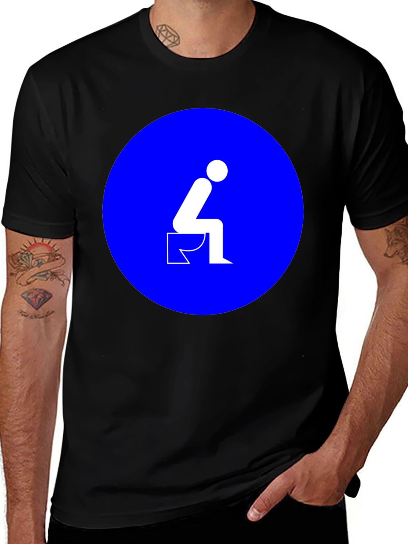 Toilet Humor Graphic Tee - Black Cotton T-Shirt