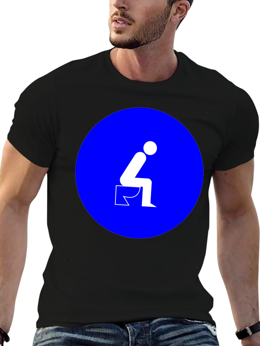 Toilet Humor Graphic Tee - Black Cotton T-Shirt