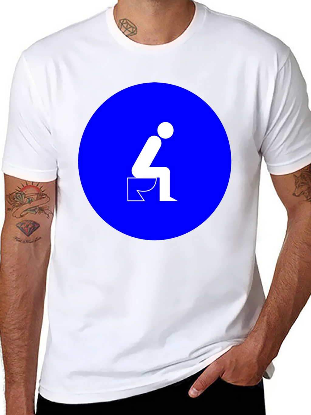 Toilet Humor Graphic Tee - Black Cotton T-Shirt