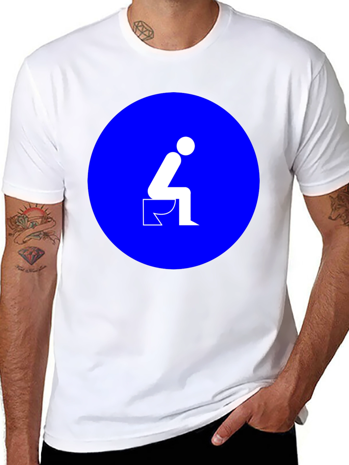 Toilet Humor Graphic Tee - Black Cotton T-Shirt