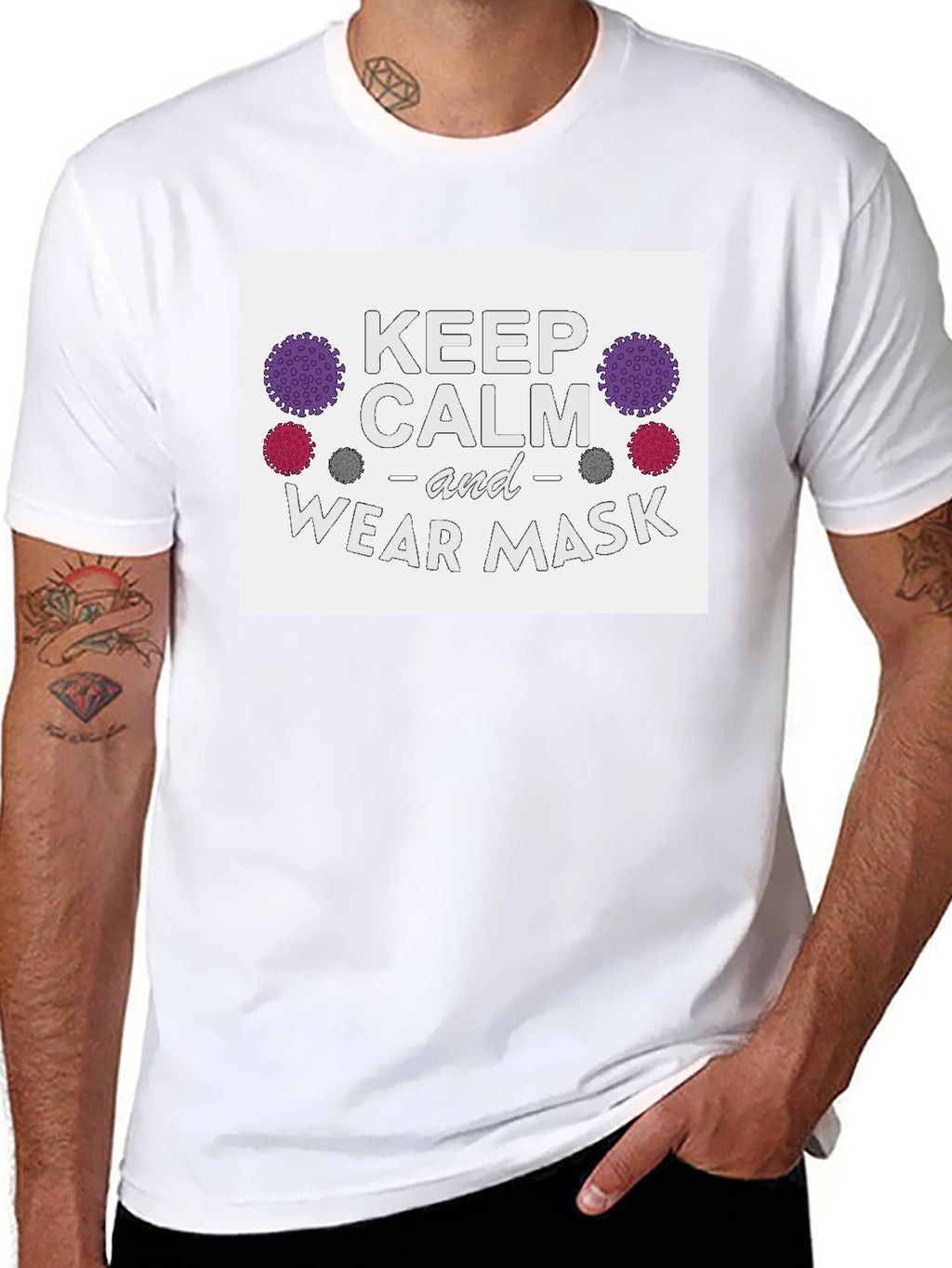 Keep Calm & Wear Mask Black T-Shirt