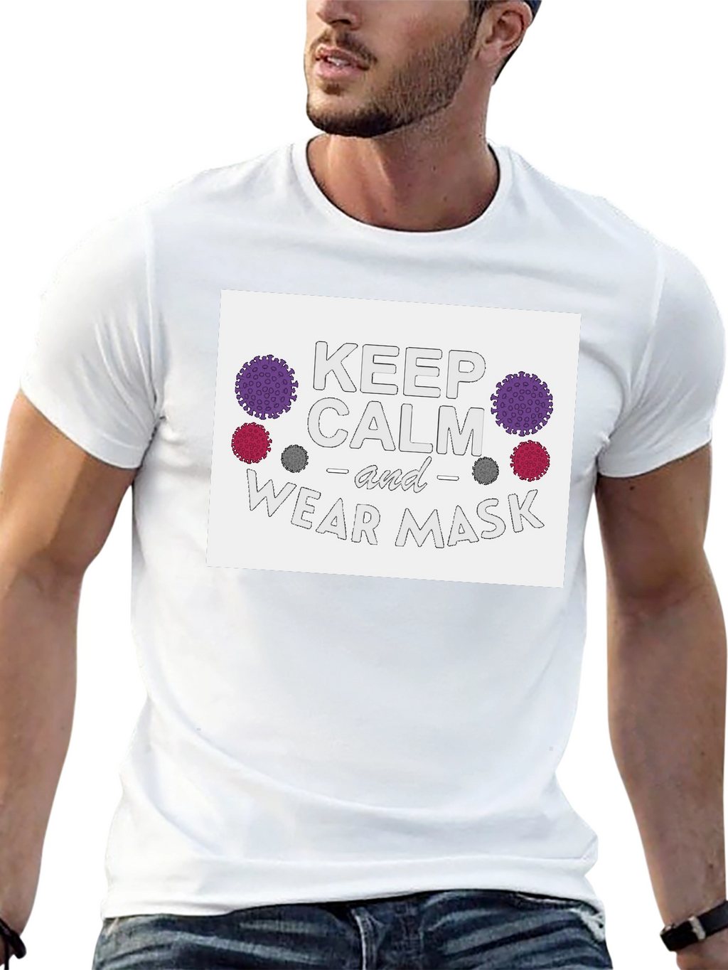 Keep Calm & Wear Mask Black T-Shirt