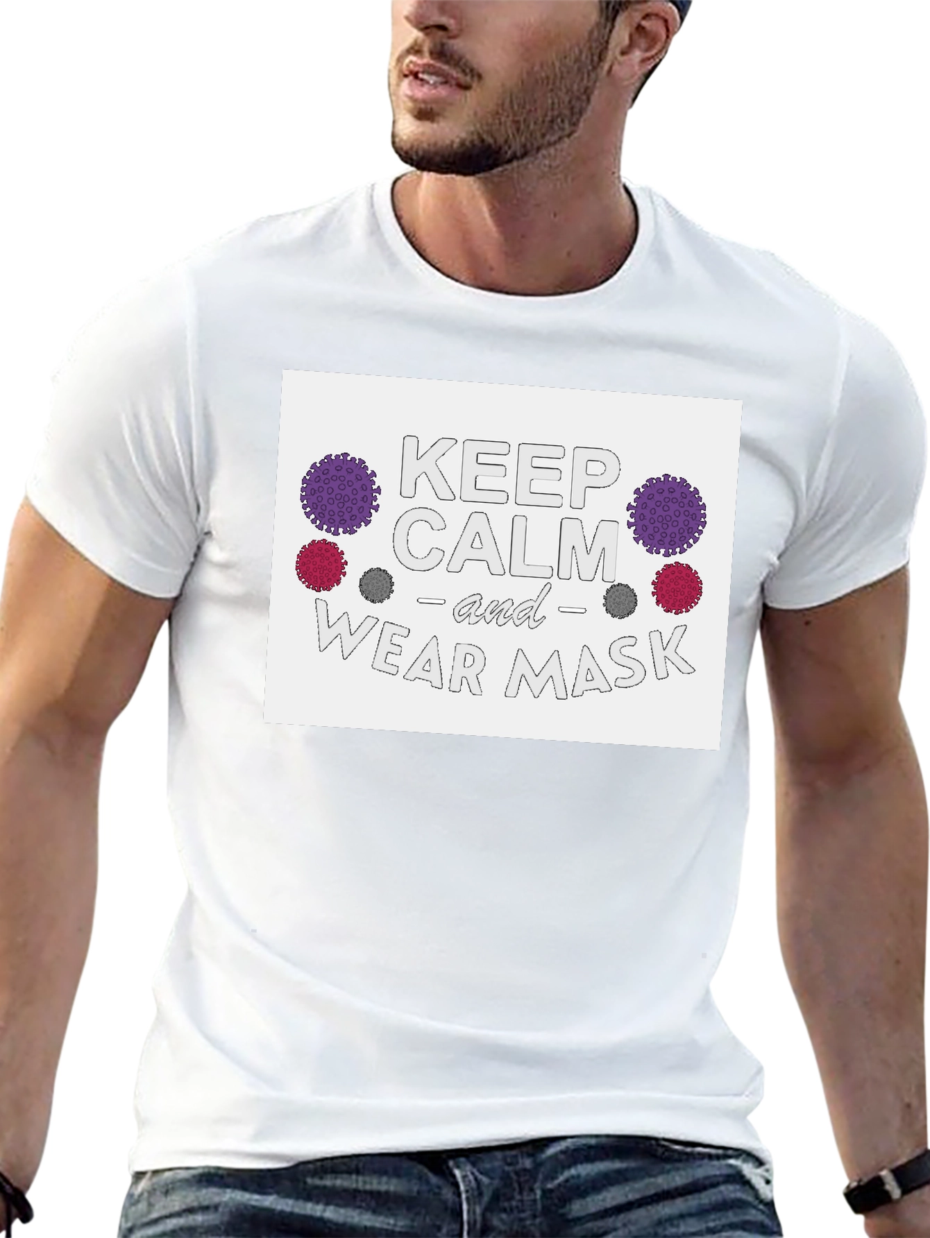 Keep Calm & Wear Mask Black T-Shirt