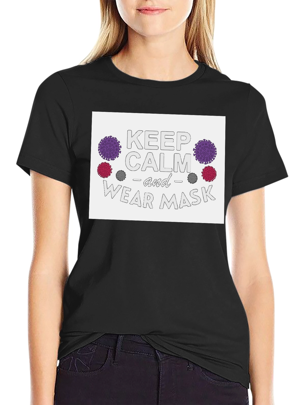 Keep Calm & Wear Mask Black T-Shirt