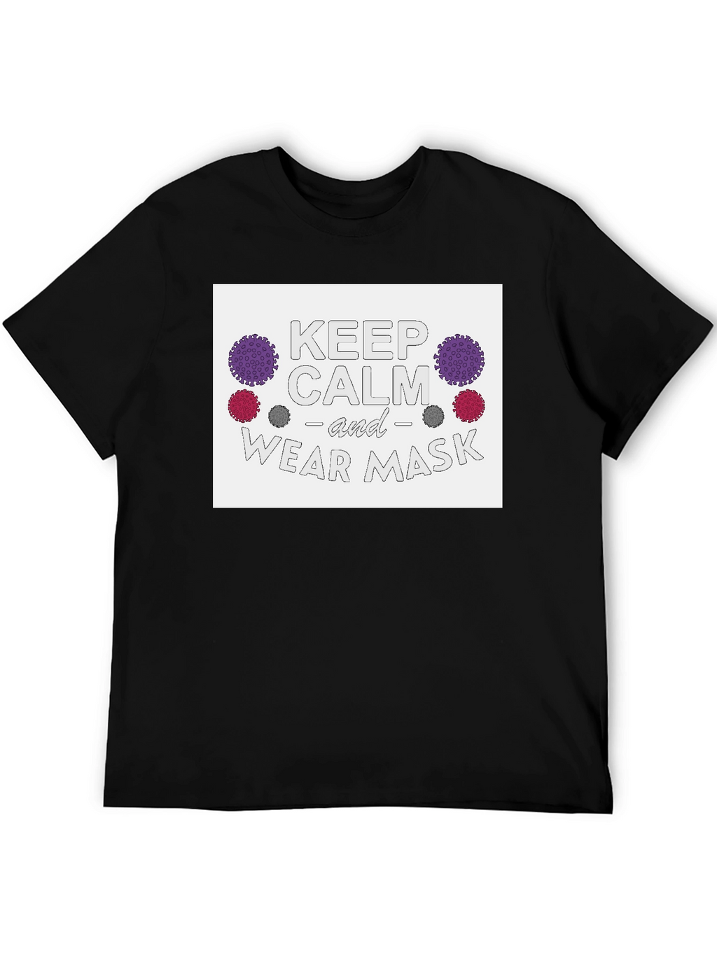 Keep Calm & Wear Mask Black T-Shirt