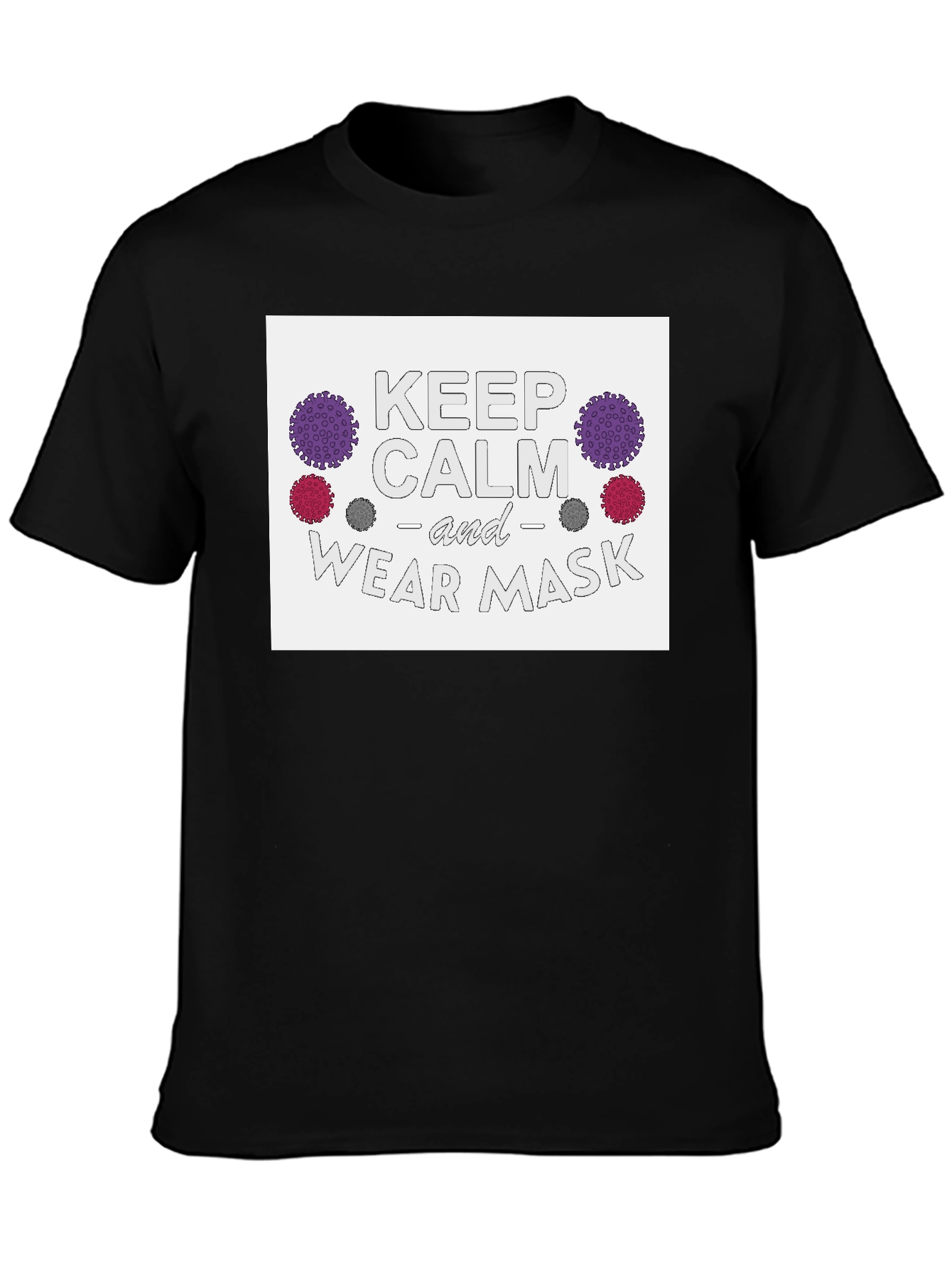 Keep Calm & Wear Mask Black T-Shirt