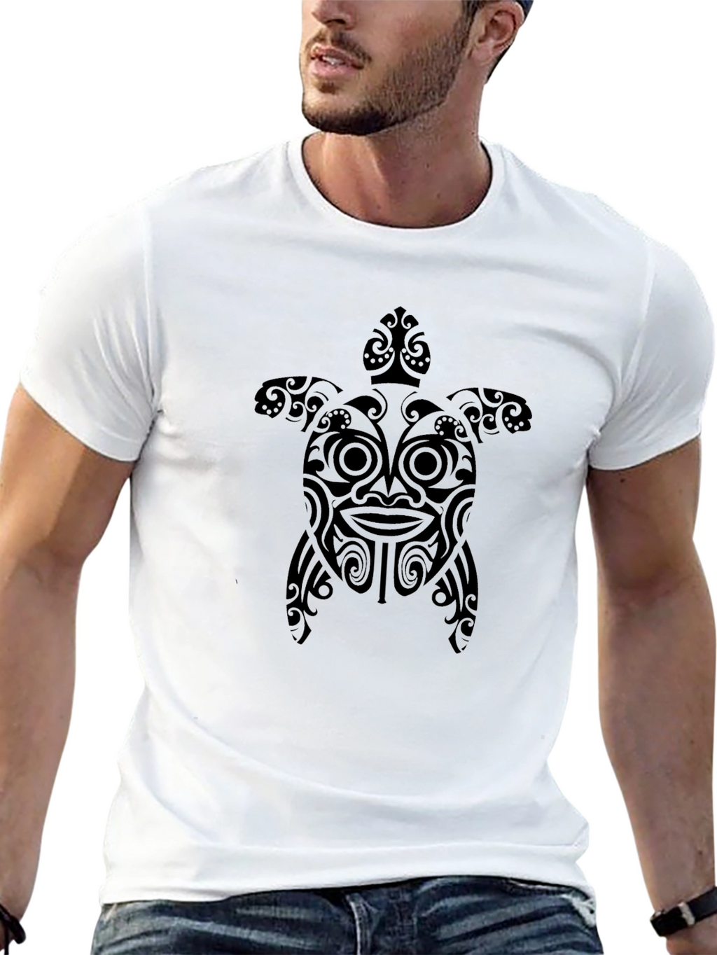 Tribal Turtle Graphic Tee - Black