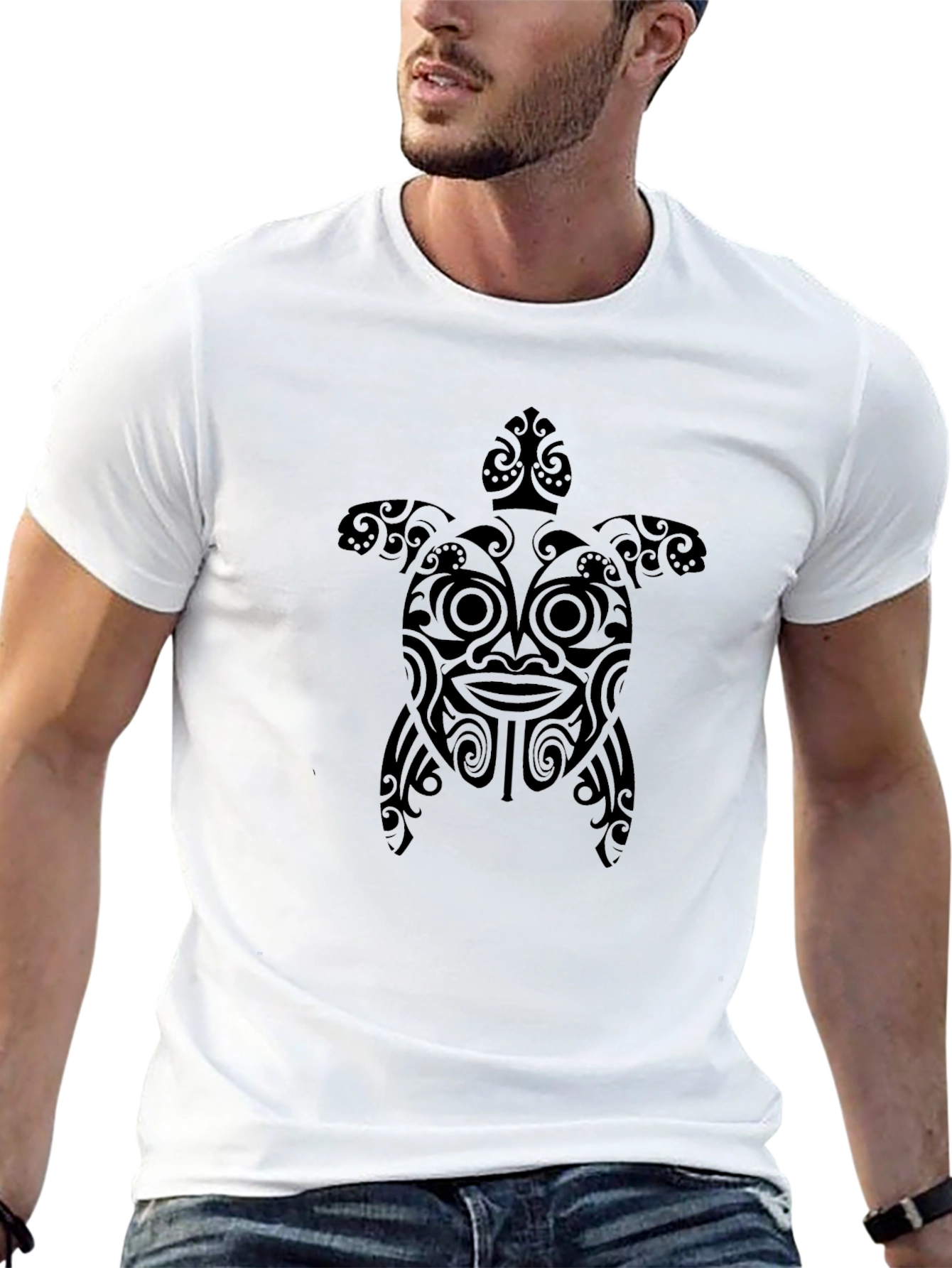 Tribal Turtle Graphic Tee - Black