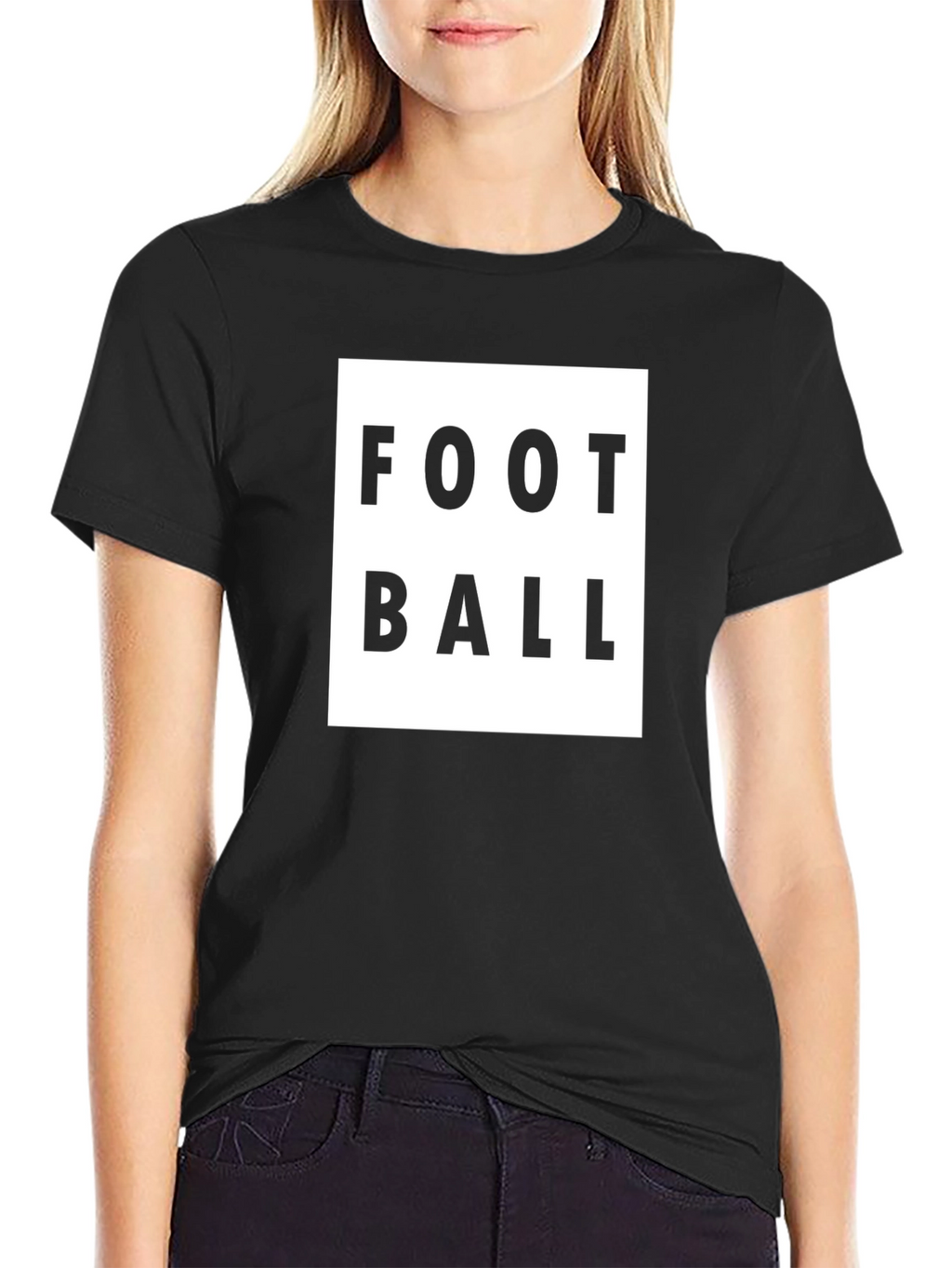Football Graphic Tee - Black Cotton Shirt