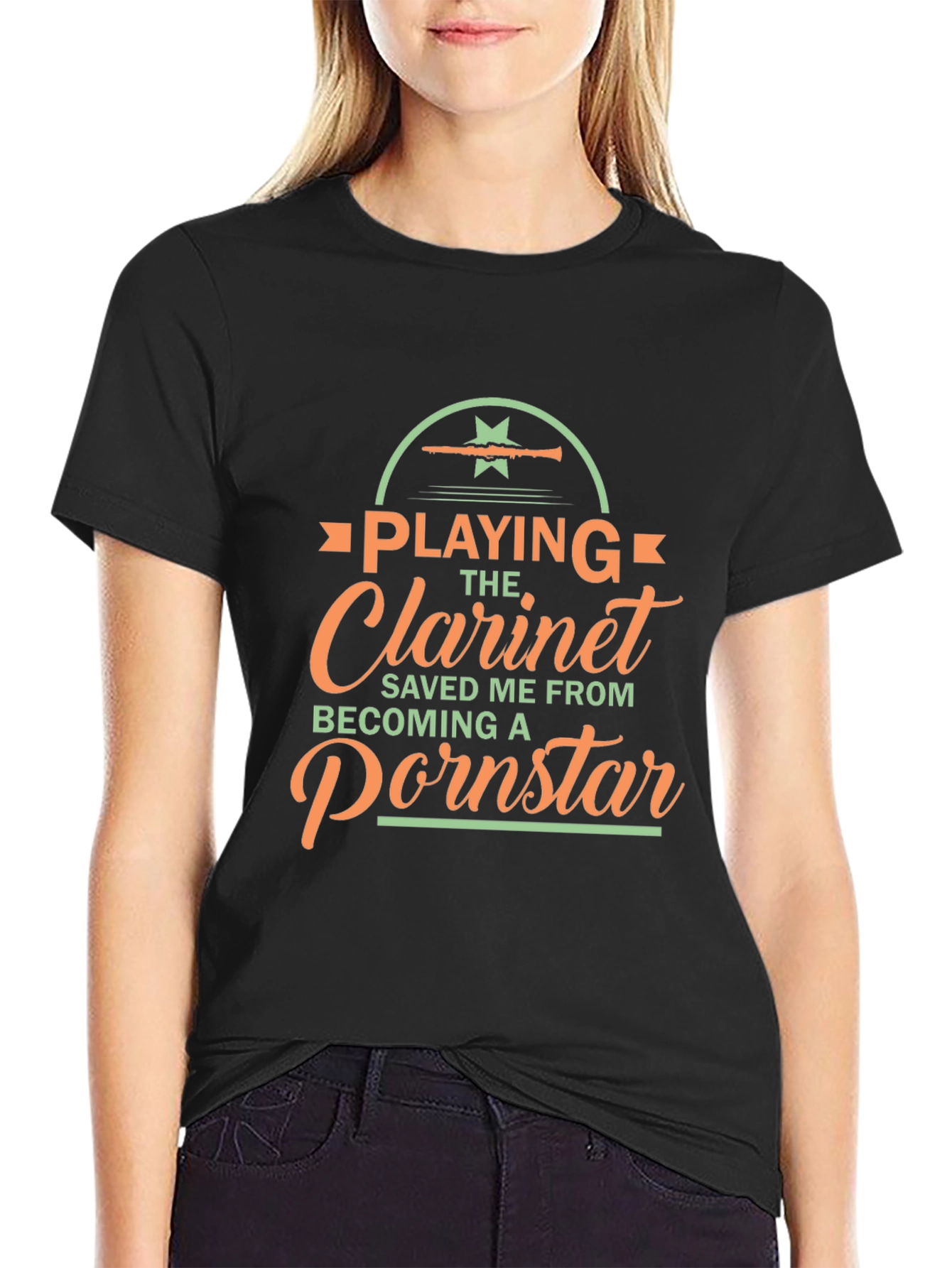 Clarinet Player T-Shirt - Saved Me From Becoming a Pornstar