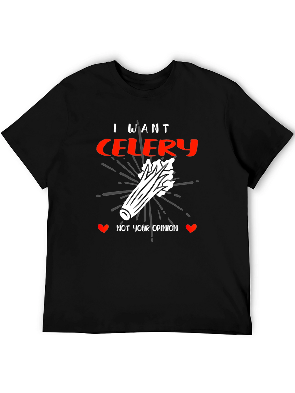 I Want Celery Graphic Tee - Funny Foodie Shirt