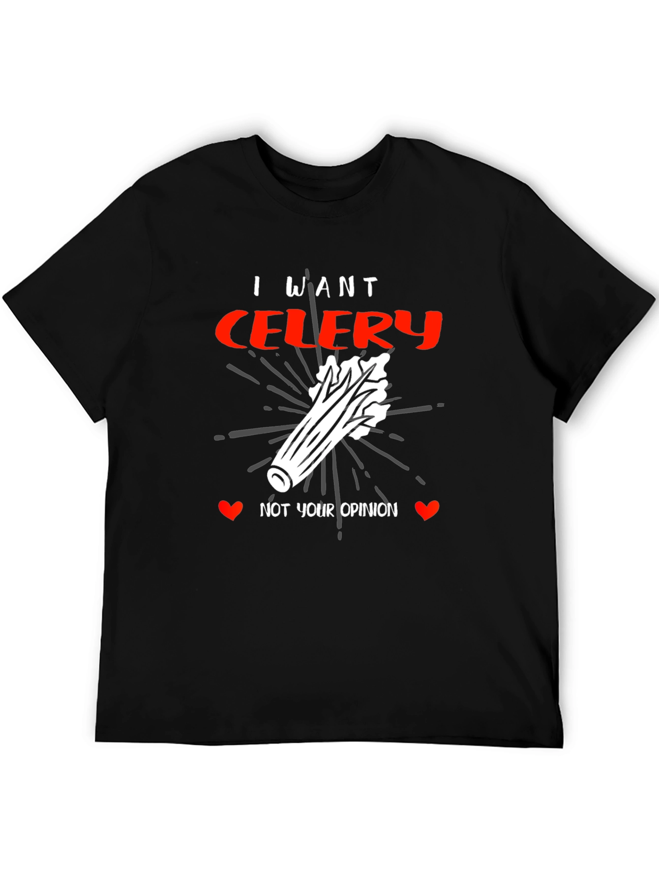 I Want Celery Graphic Tee - Funny Foodie Shirt