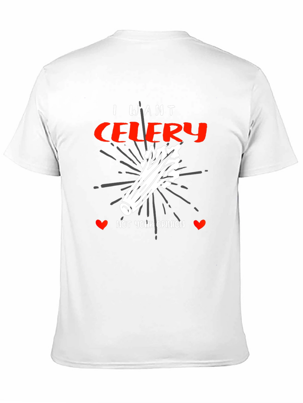 I Want Celery Graphic Tee - Funny Foodie Shirt