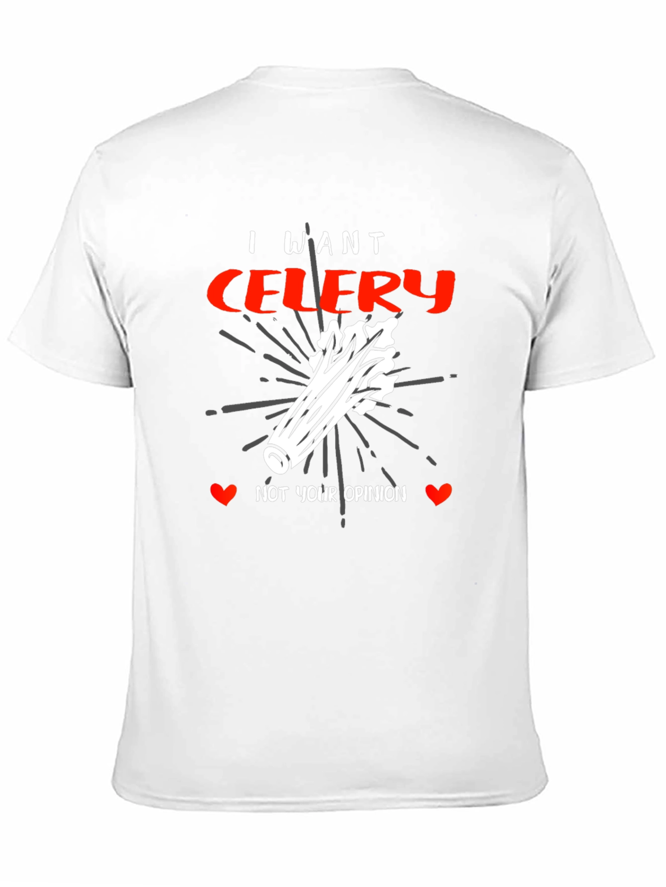 I Want Celery Graphic Tee - Funny Foodie Shirt