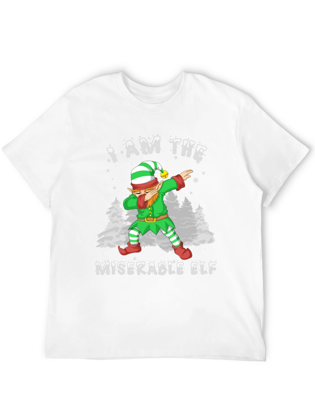 Miserable Elf Dabbing Graphic T-Shirt - Christmas Holiday Tee