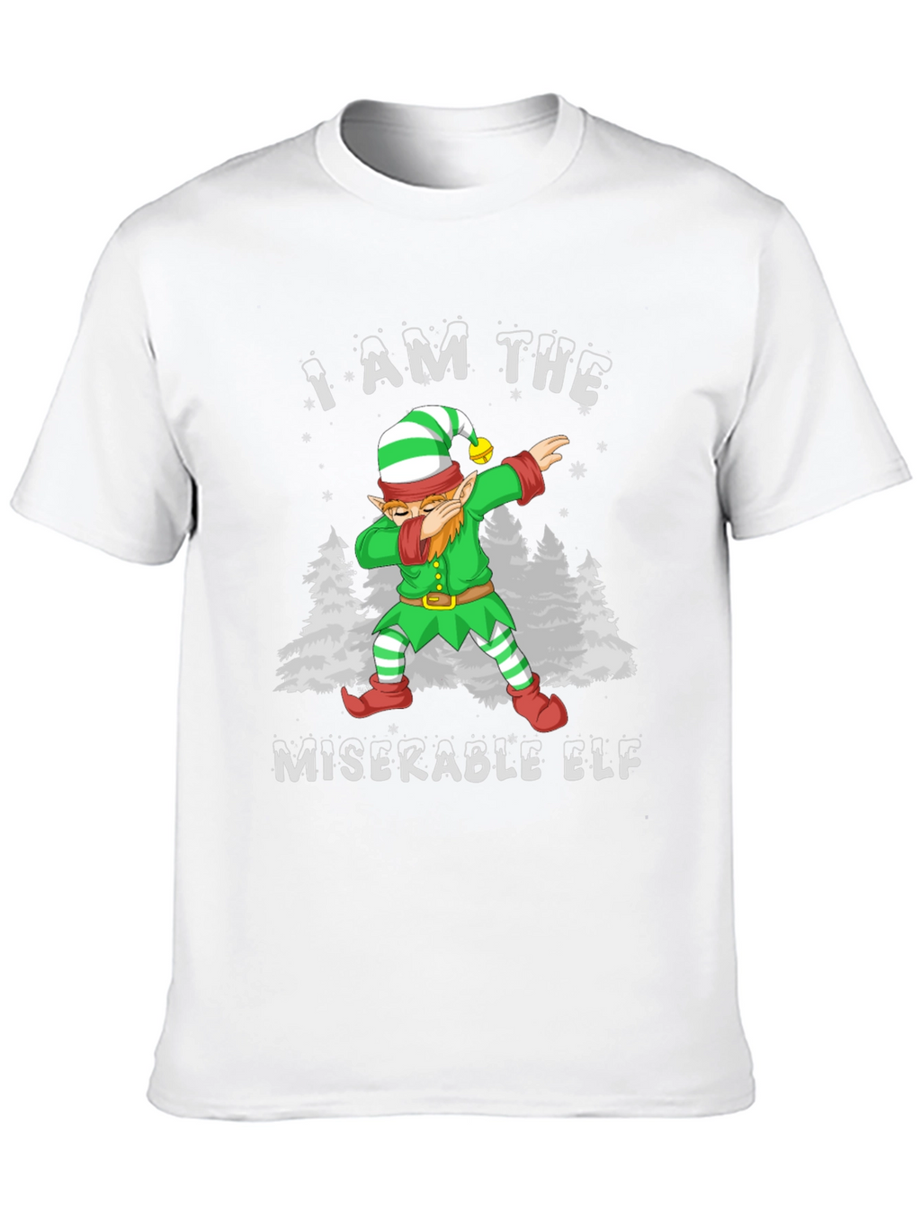 Miserable Elf Dabbing Graphic T-Shirt - Christmas Holiday Tee