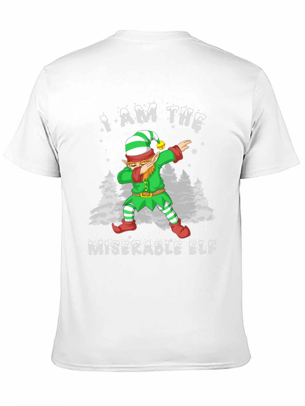 Miserable Elf Dabbing Graphic T-Shirt - Christmas Holiday Tee