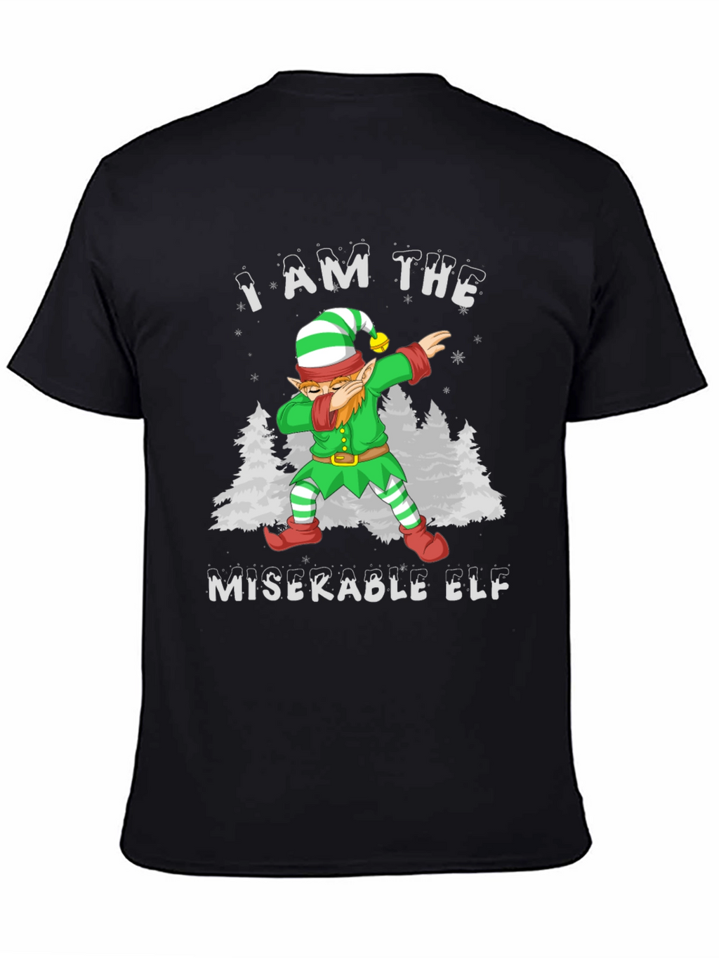 Miserable Elf Dabbing Graphic T-Shirt - Christmas Holiday Tee