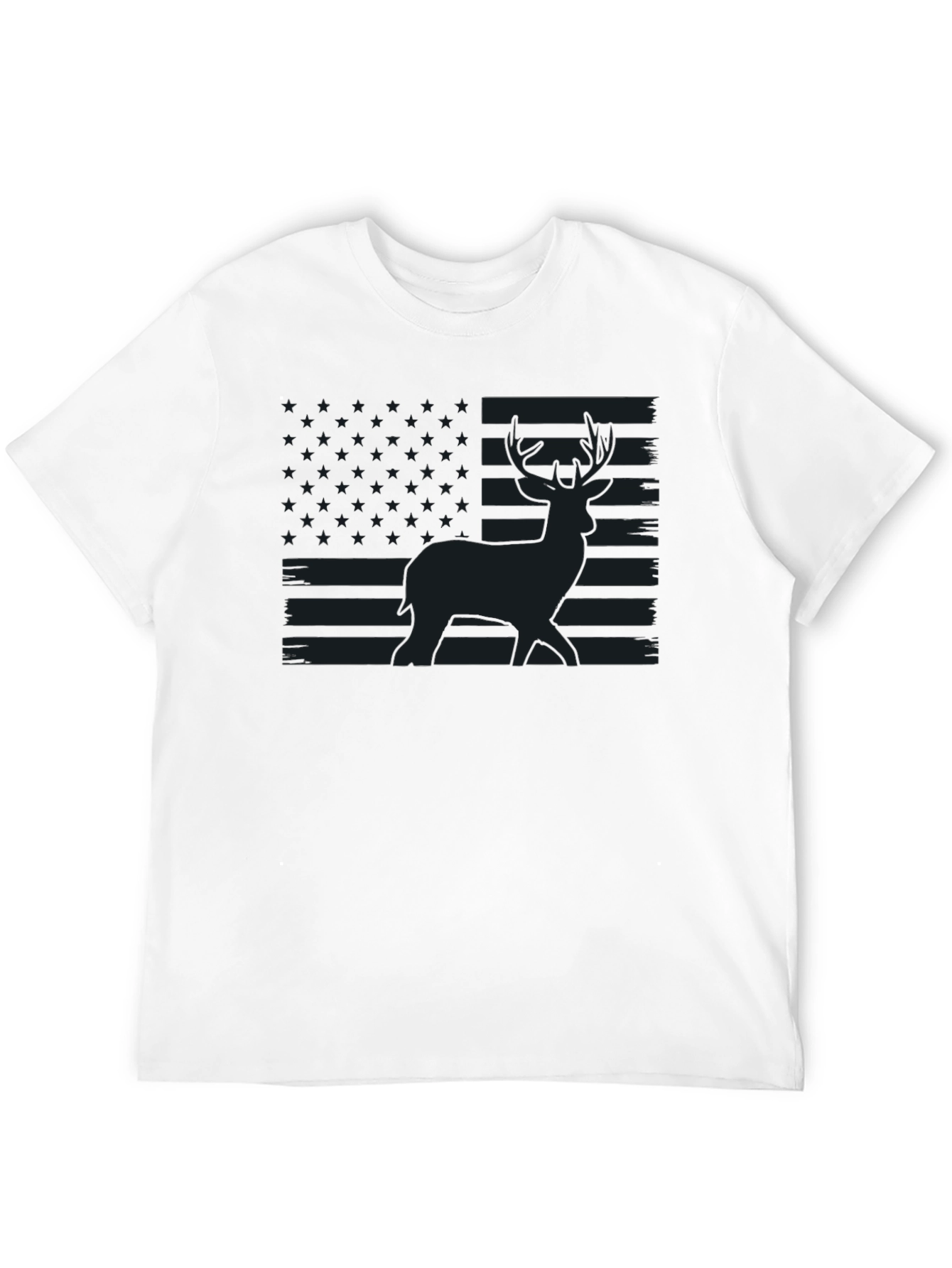 Deer American Flag Graphic T-Shirt