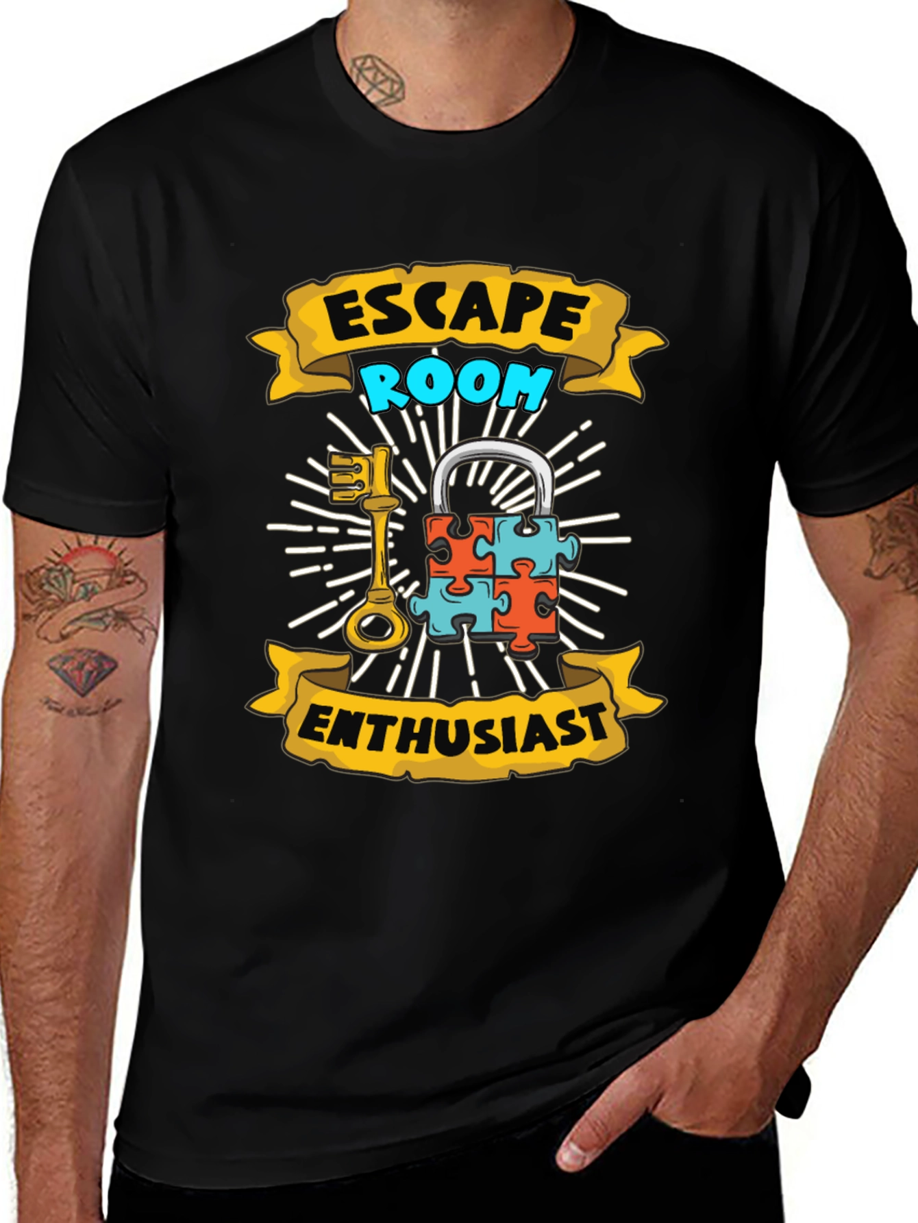 Escape Room Enthusiast Black T-Shirt