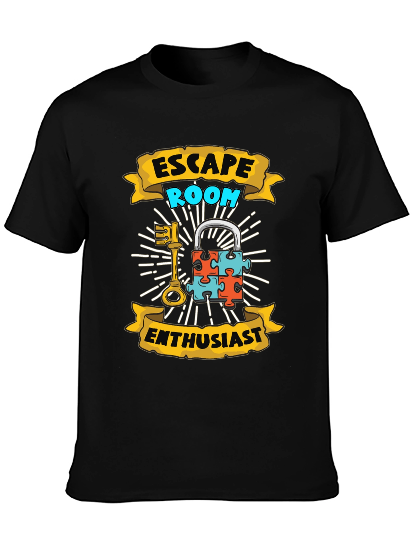 Escape Room Enthusiast Black T-Shirt