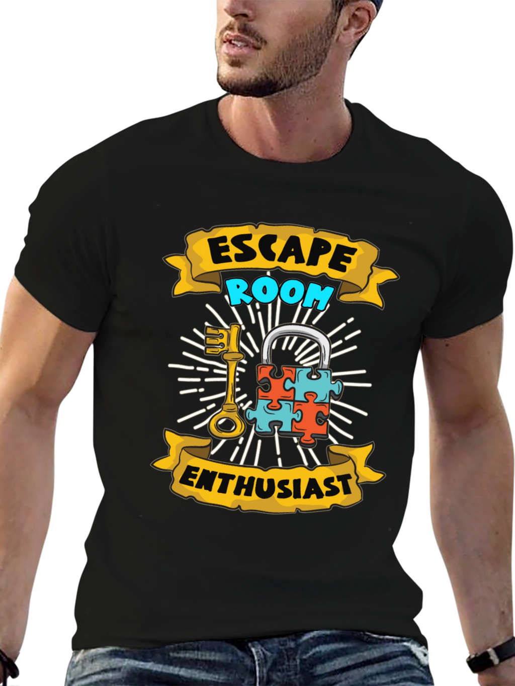 Escape Room Enthusiast Black T-Shirt