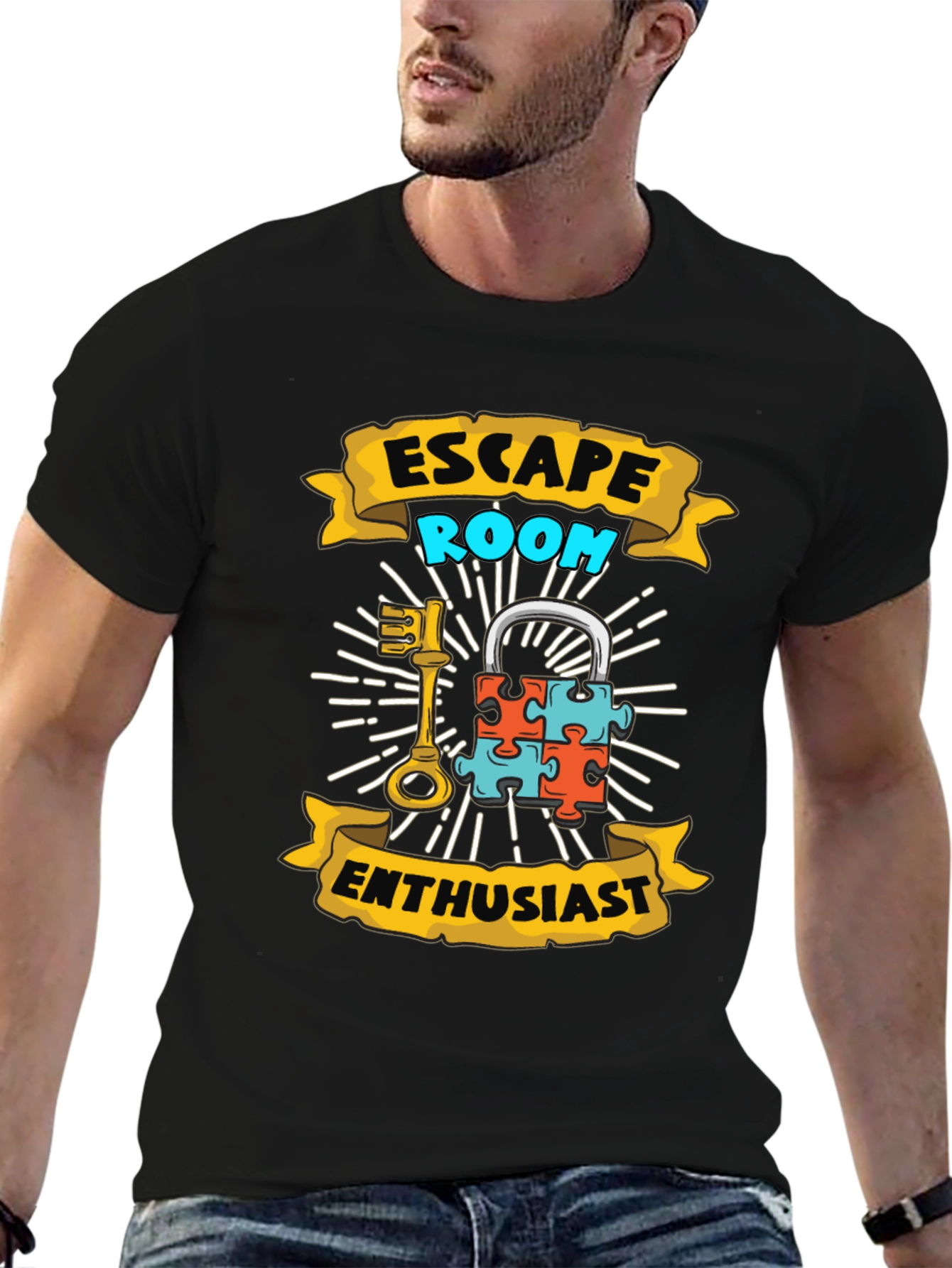 Escape Room Enthusiast Black T-Shirt