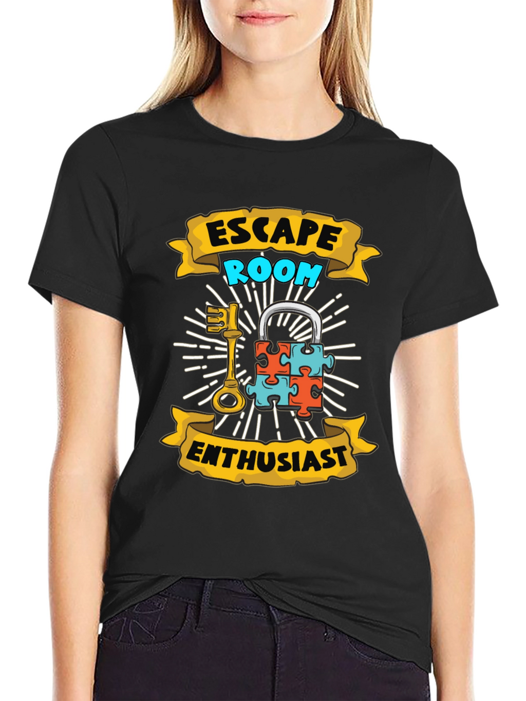 Escape Room Enthusiast Black T-Shirt
