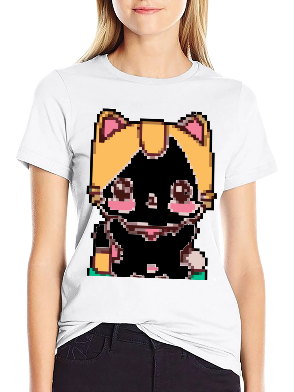 Pixel Cat T-Shirt - Retro Gaming Style