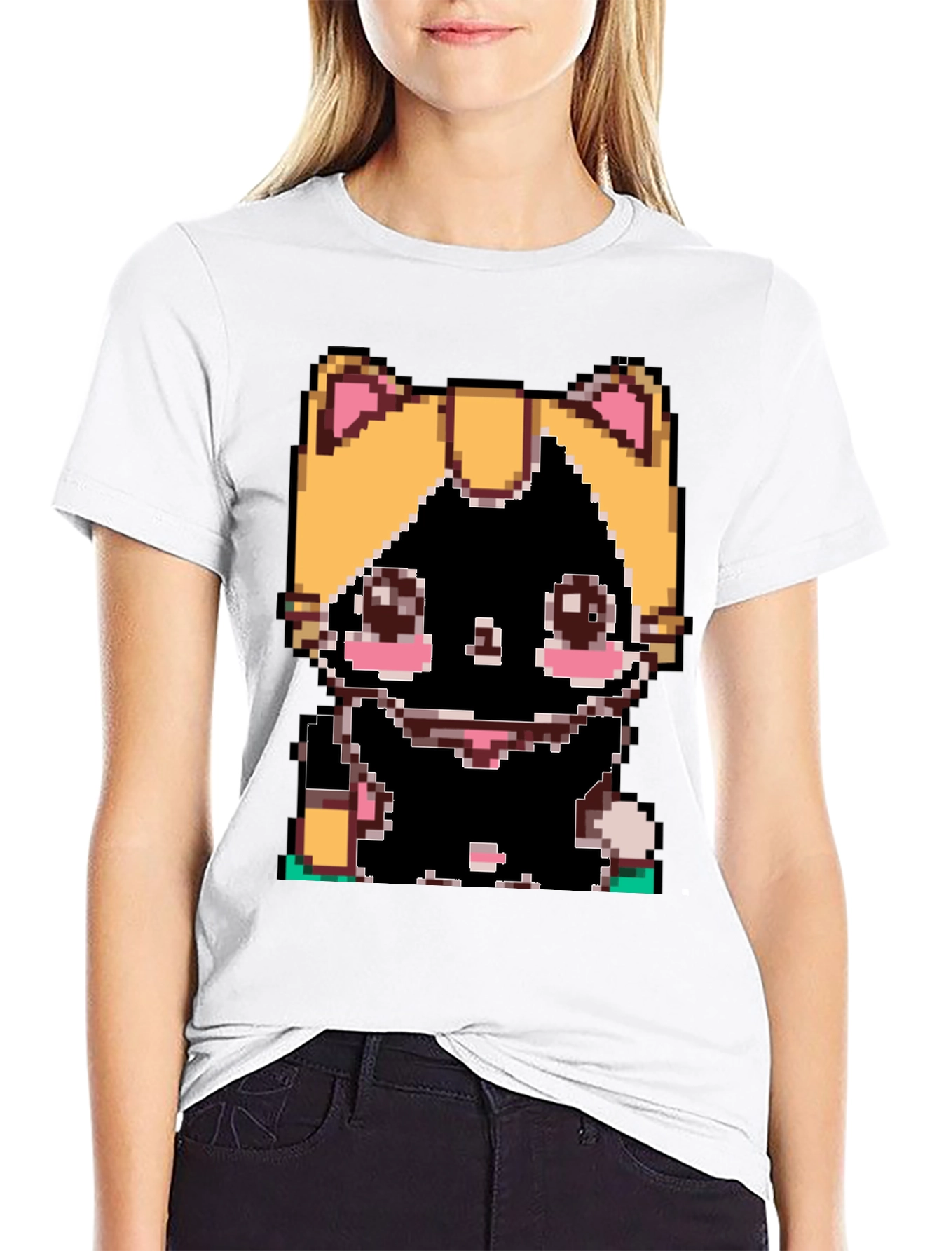 Pixel Cat T-Shirt - Retro Gaming Style