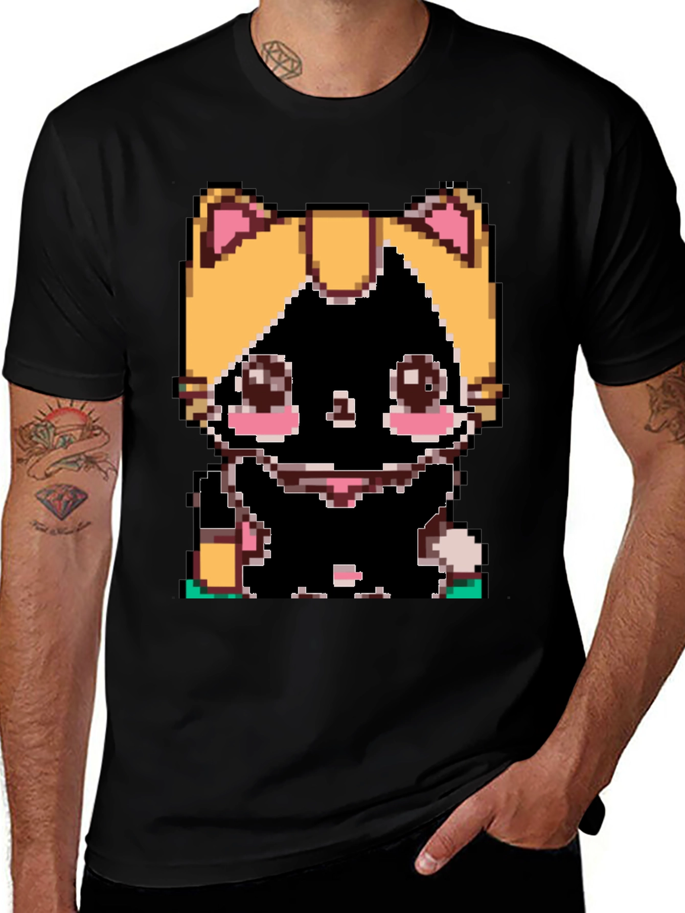 Pixel Cat T-Shirt - Retro Gaming Style