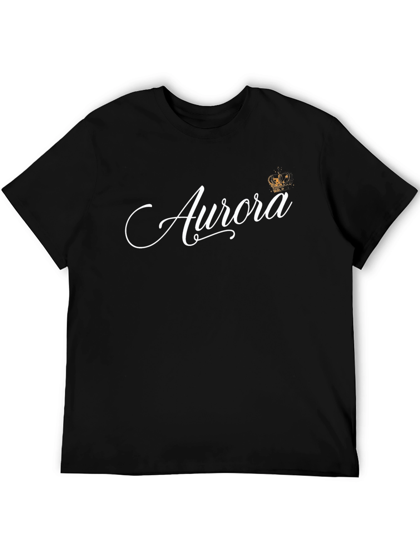 Aurora Script Tee - Stylish Black Cotton Blend Shirt