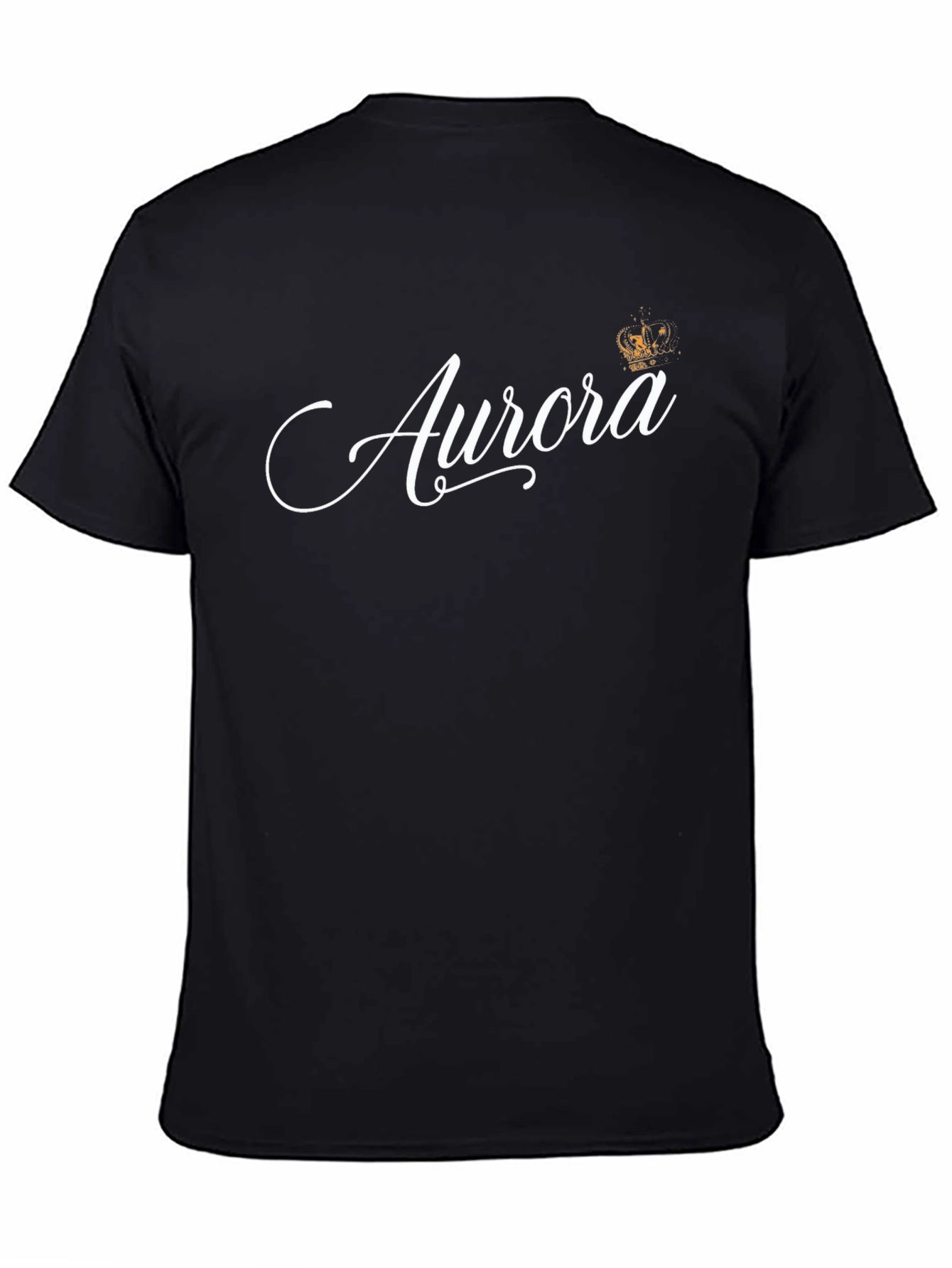 Aurora Script Tee - Stylish Black Cotton Blend Shirt