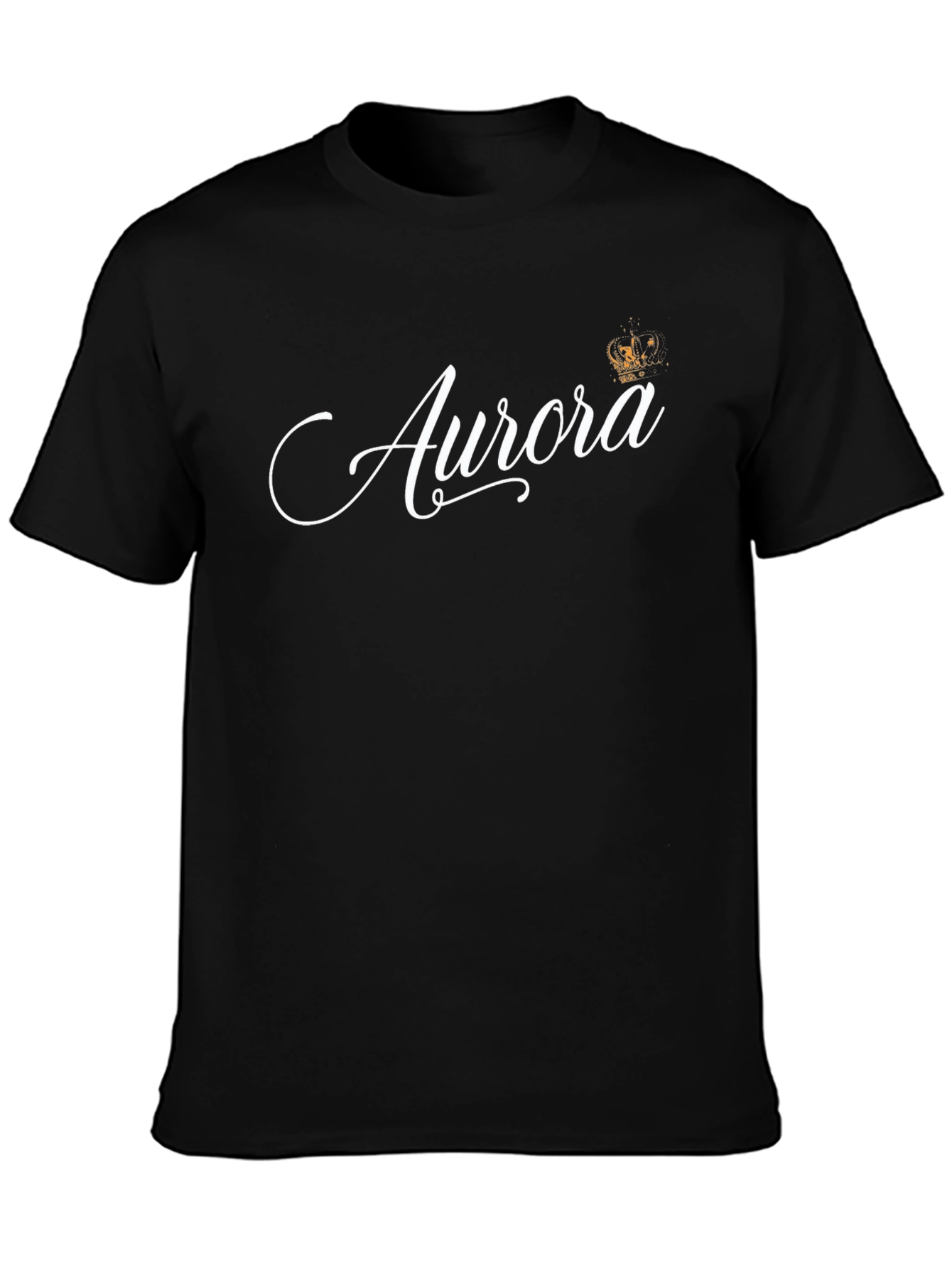 Aurora Script Tee - Stylish Black Cotton Blend Shirt