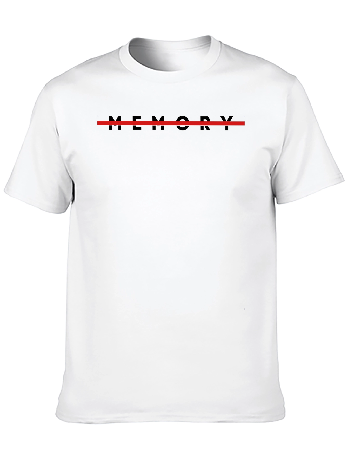 Memory Black T-Shirt with Red Line Graphic