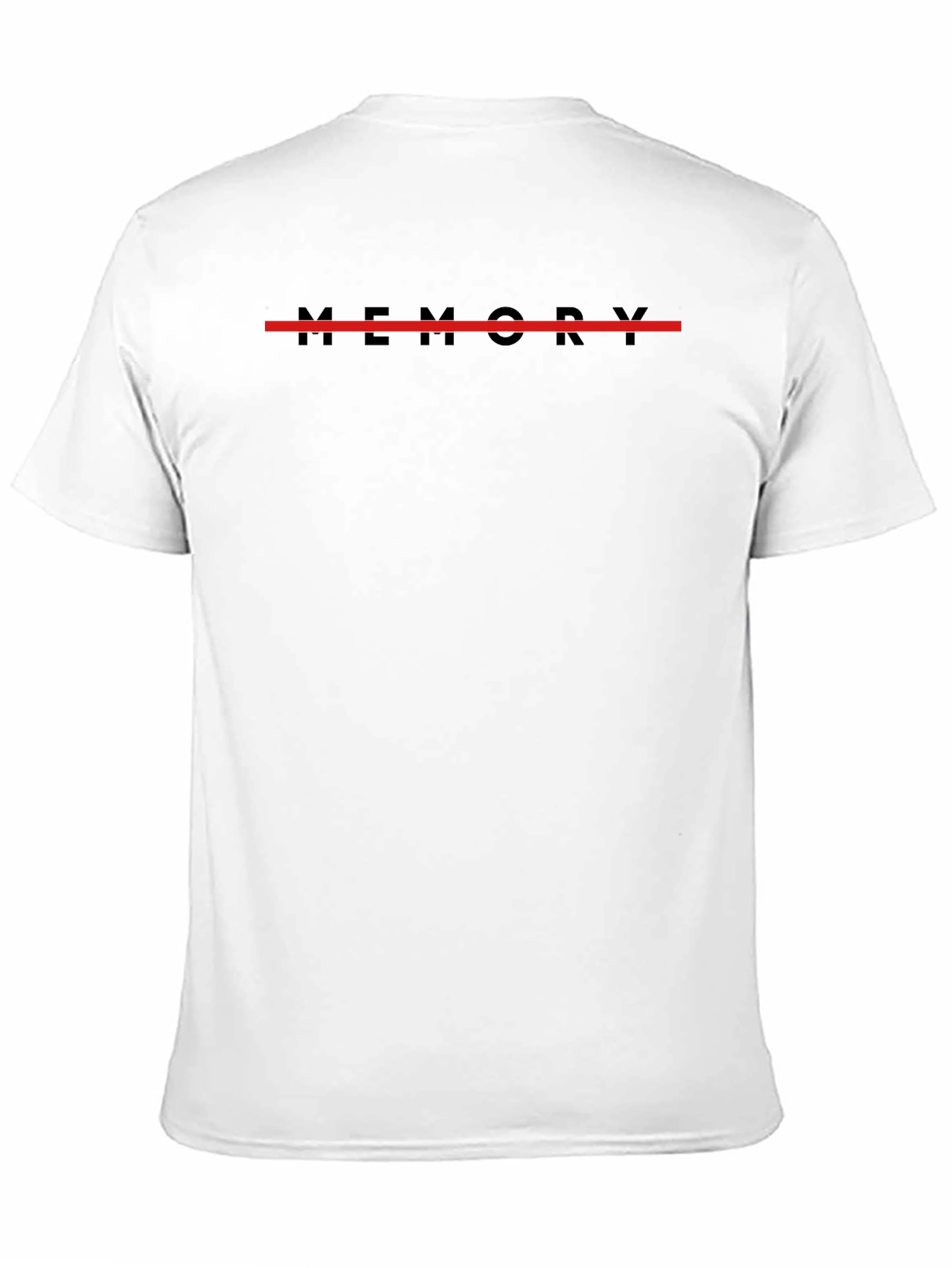 Memory Black T-Shirt with Red Line Graphic
