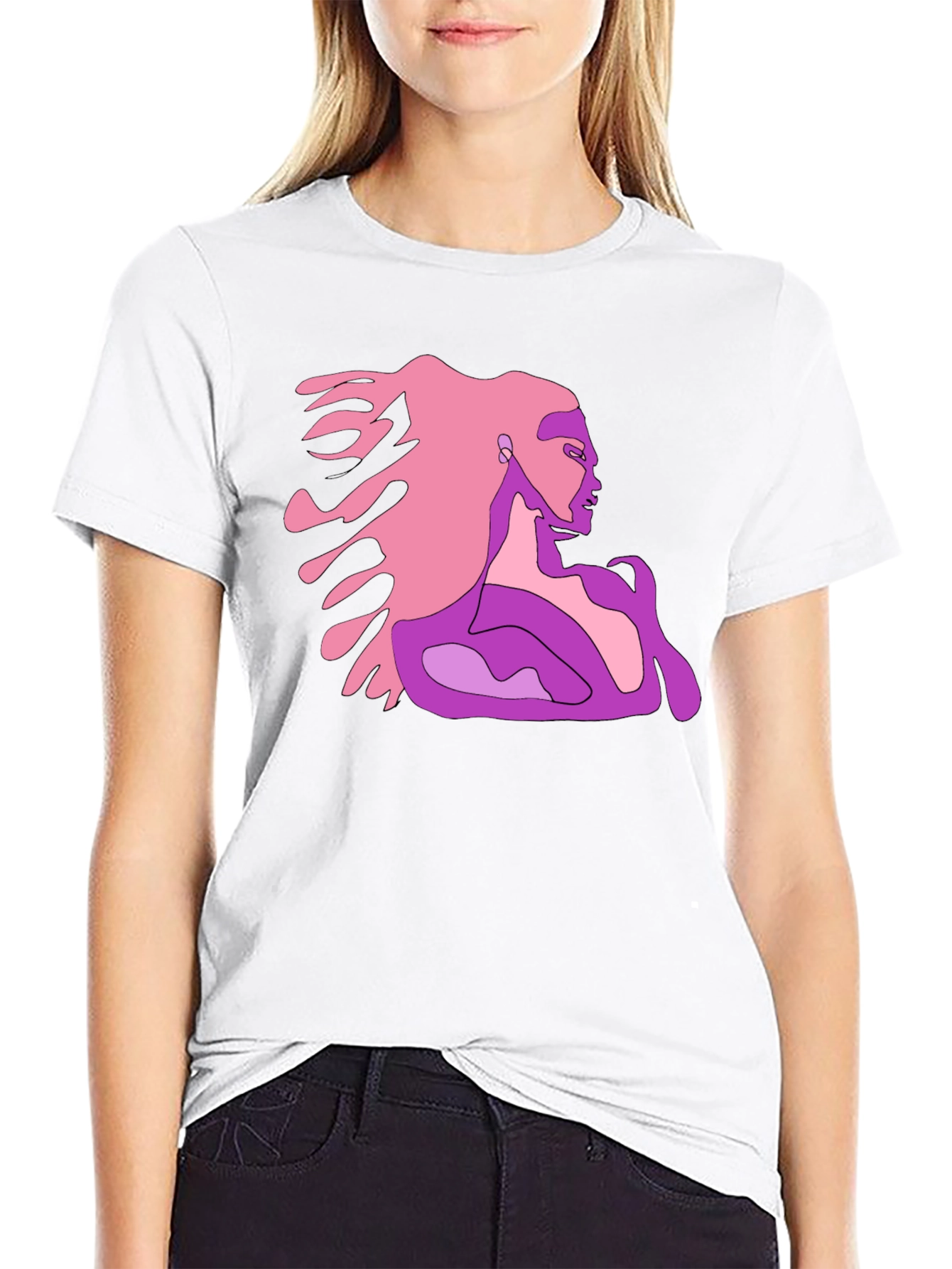 Abstract Woman Graphic Tee - Stylish and Unique