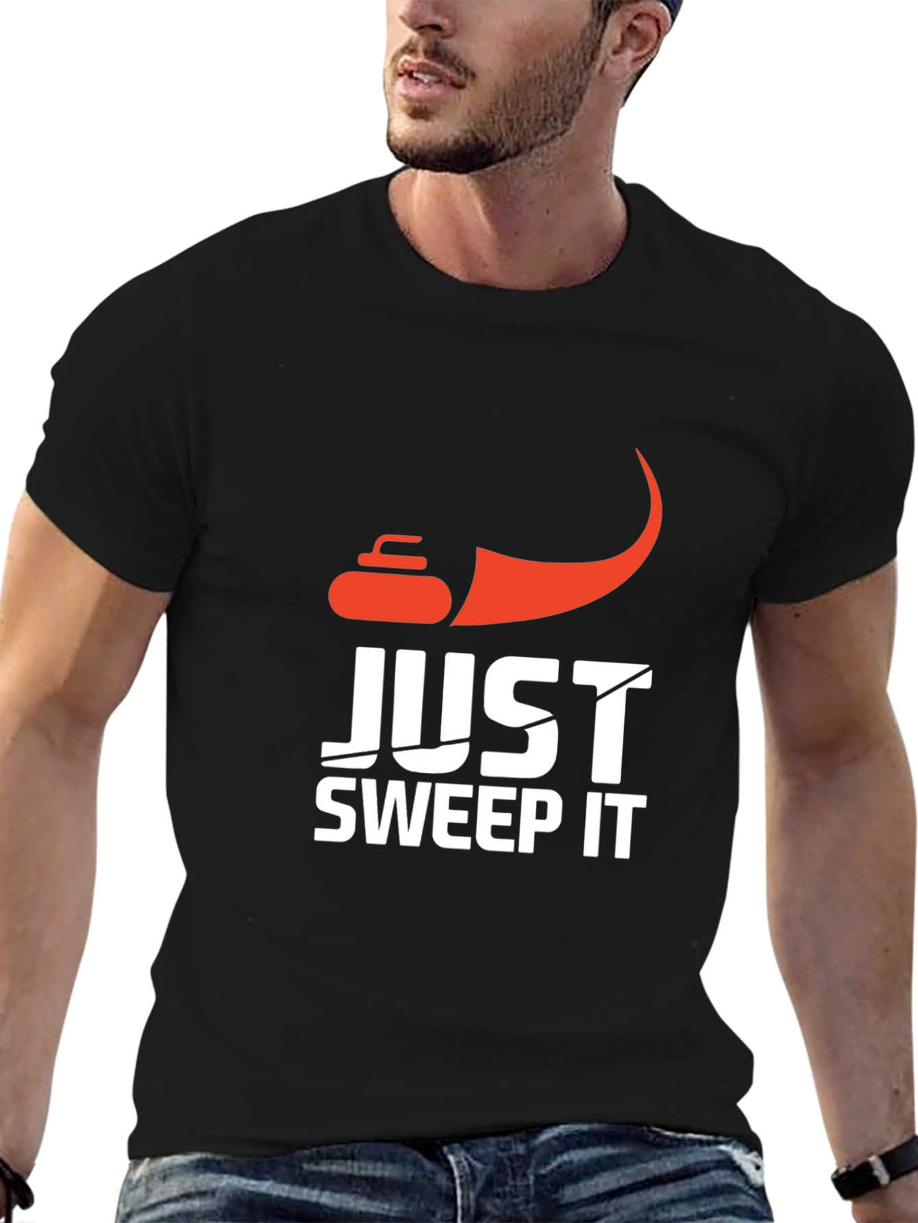 Just Sweep It Curling Graphic T-Shirt