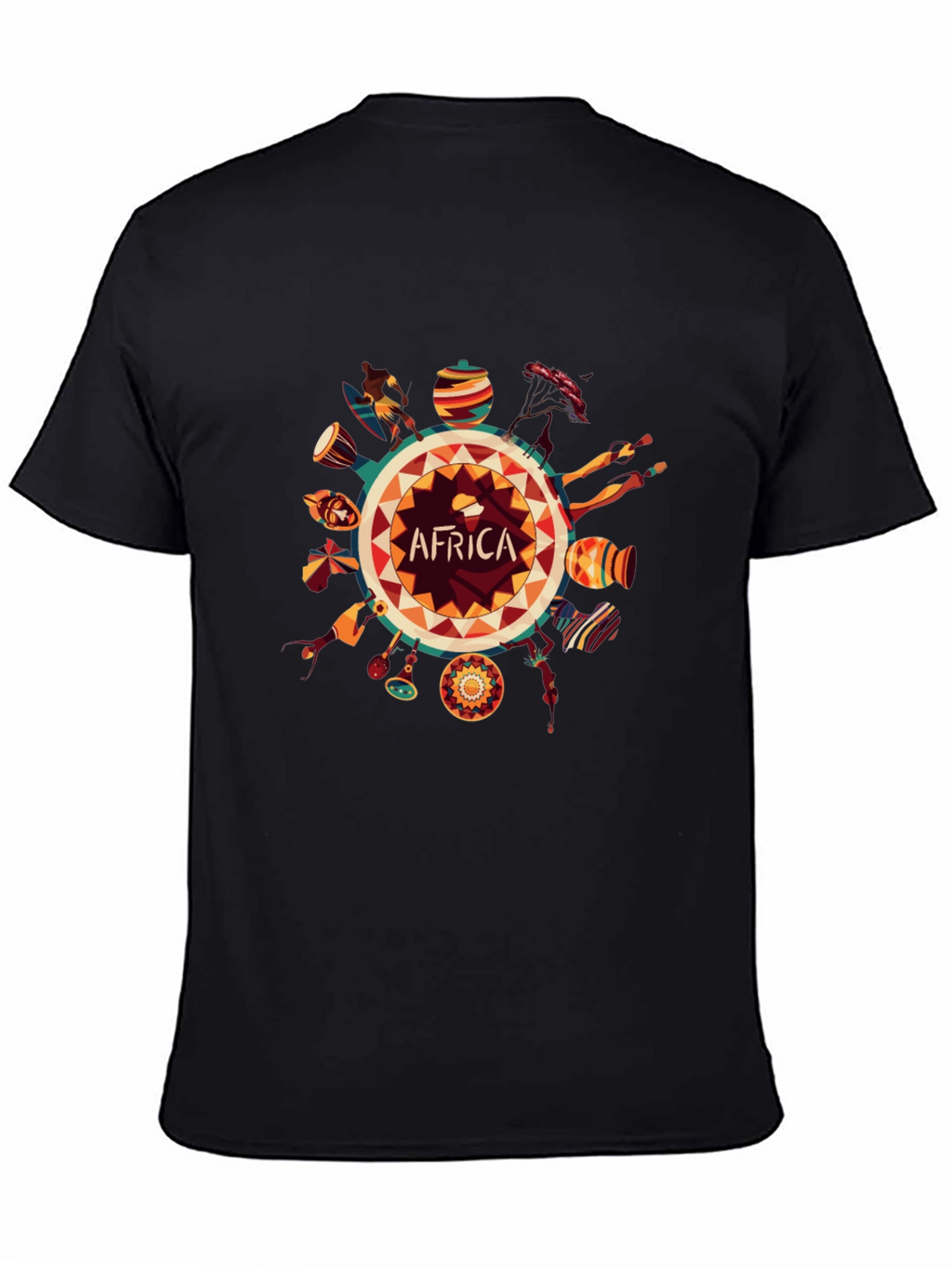 Africa Graphic Print Black T-Shirt