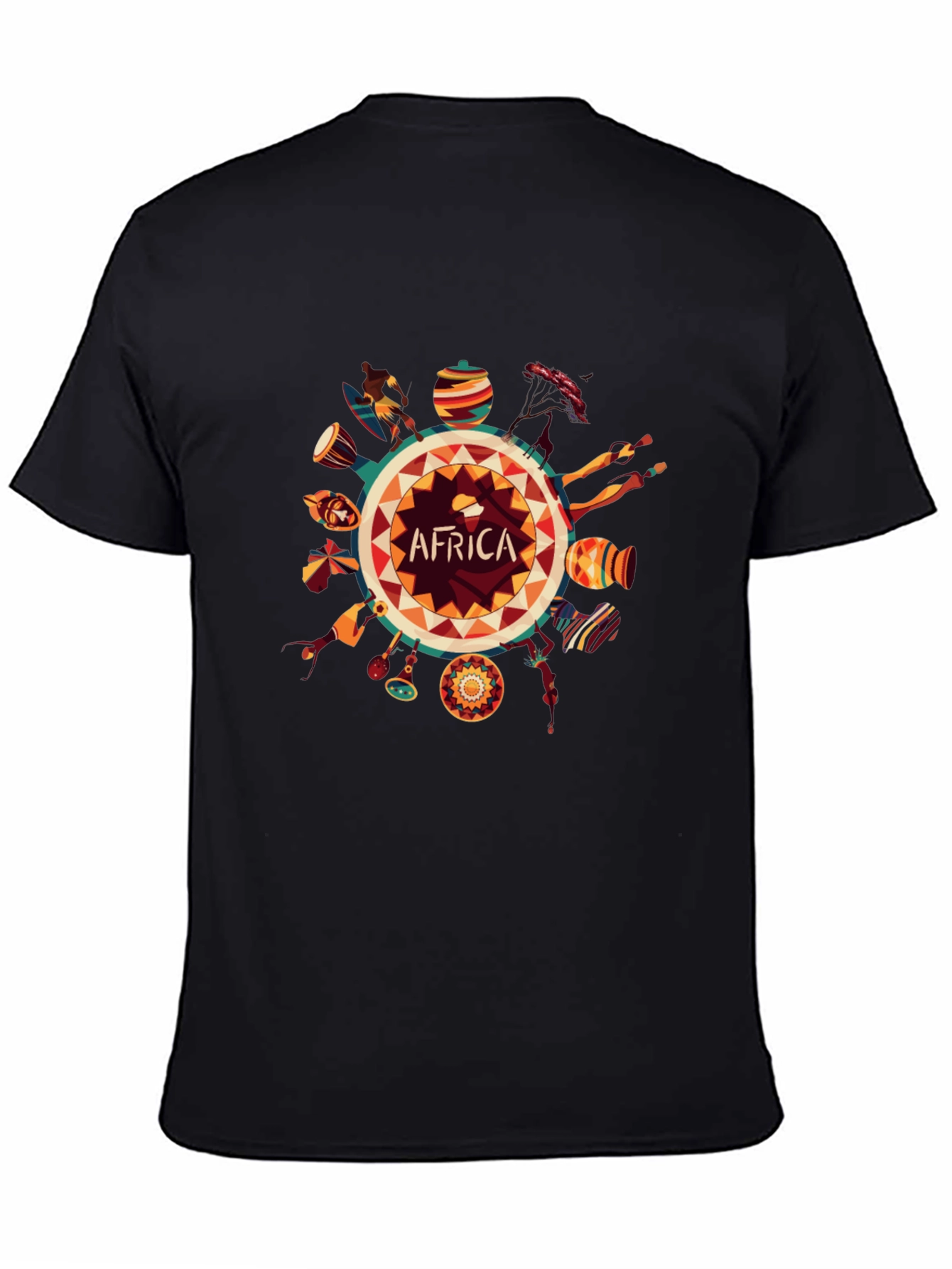 Africa Graphic Print Black T-Shirt
