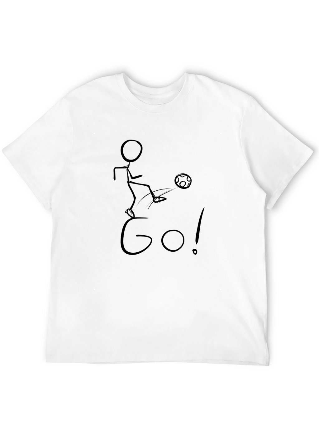 Stick Figure Soccer Go! Black T-Shirt