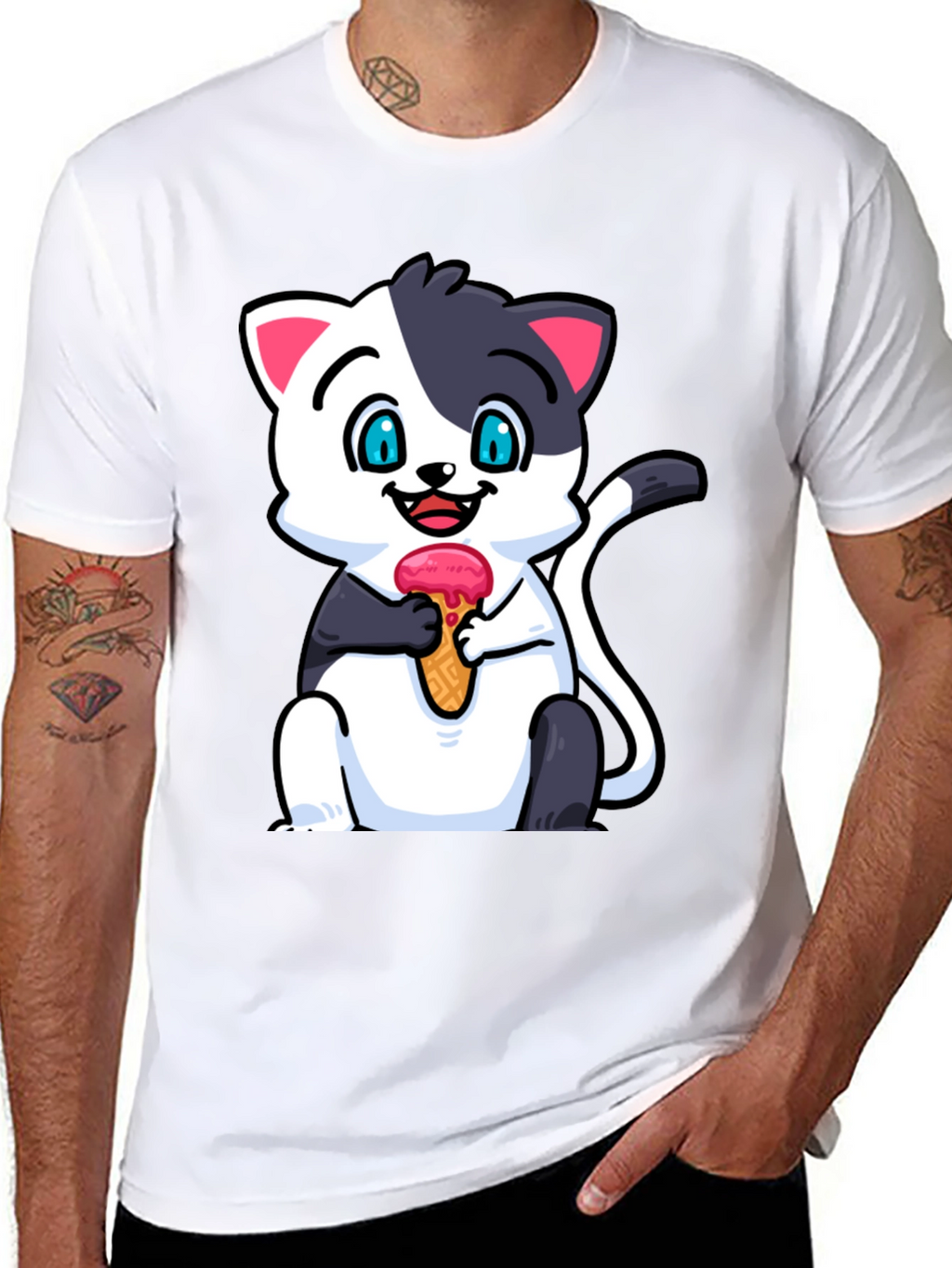 Cute Cat Ice Cream T-Shirt
