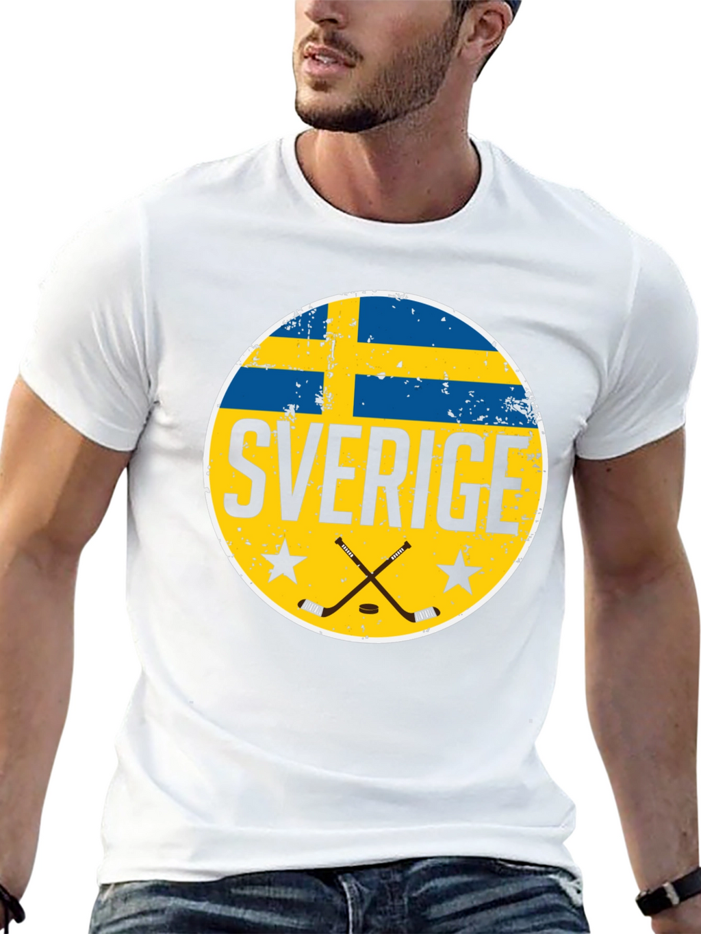 Sweden Hockey T-Shirt - Sverige Flag