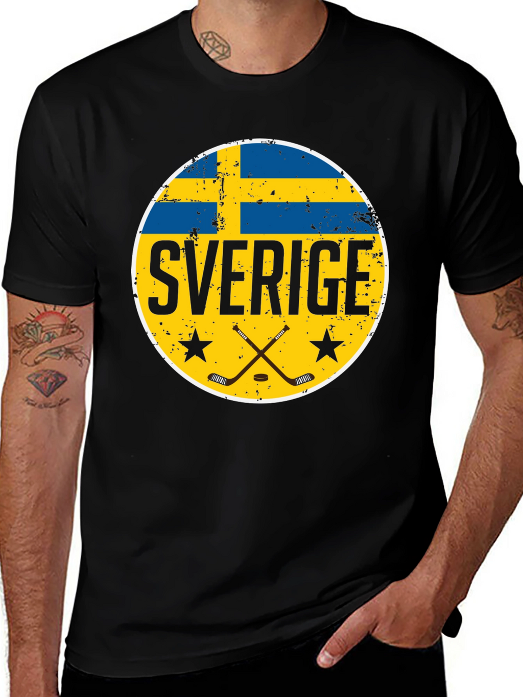 Sweden Hockey T-Shirt - Sverige Flag