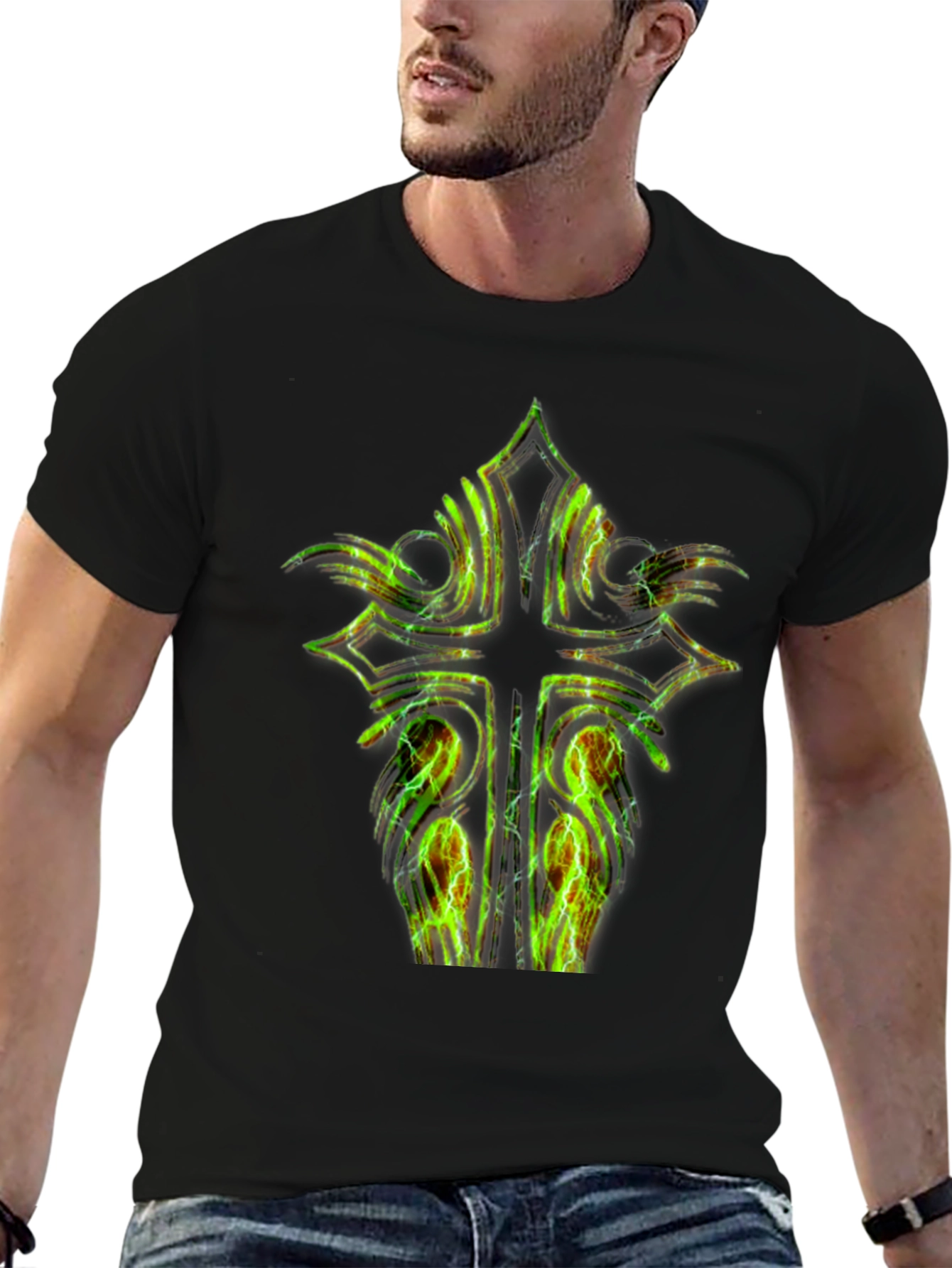Electric Cross Graphic Black Tee