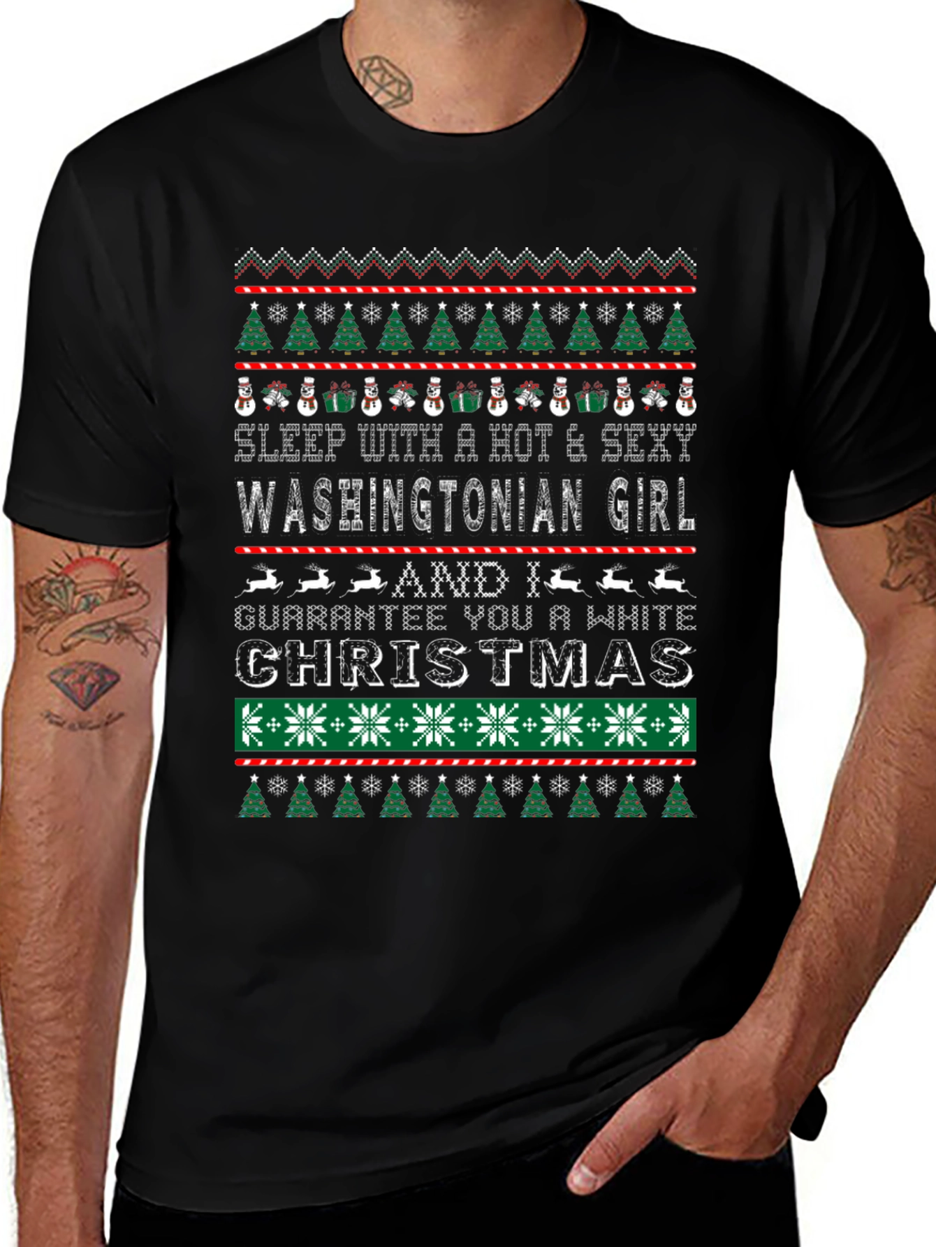 Washingtonian Girl Ugly Christmas T-Shirt