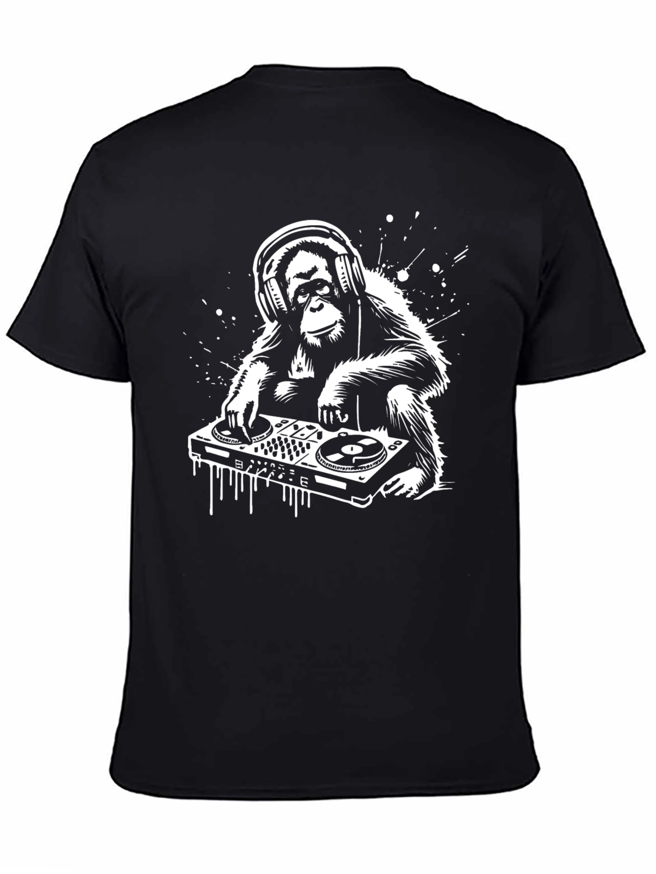 DJ Monkey Graphic Tee - Cool Black T-Shirt